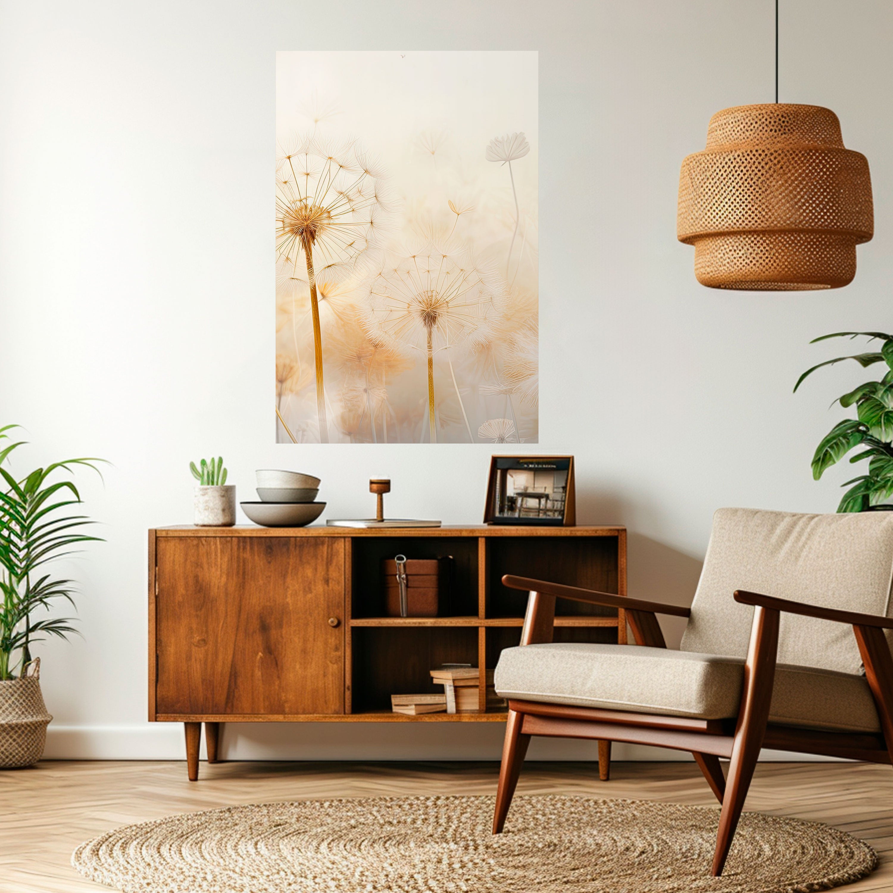 DREAMY DANDELION FIELDS Naklejka/Plakat pionowy