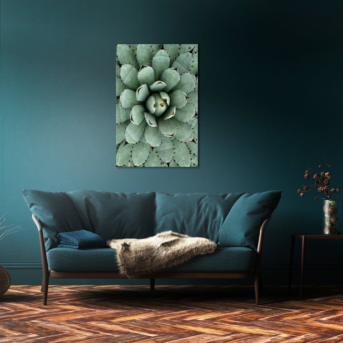 SUCCULENT SYMMETRY Pionowy obraz na płótnie
