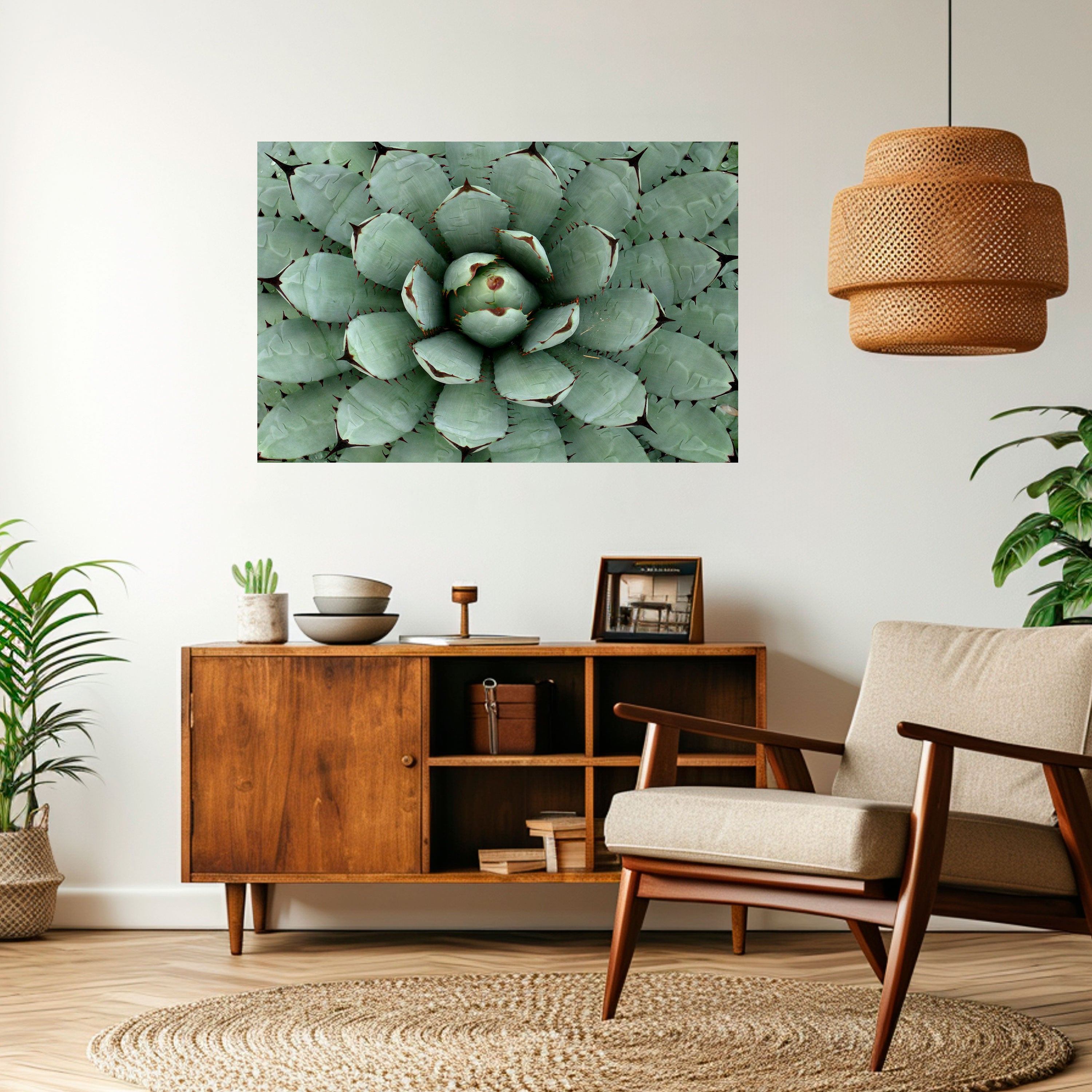 SUCCULENT SYMMETRY Naklejka/Plakat poziomy