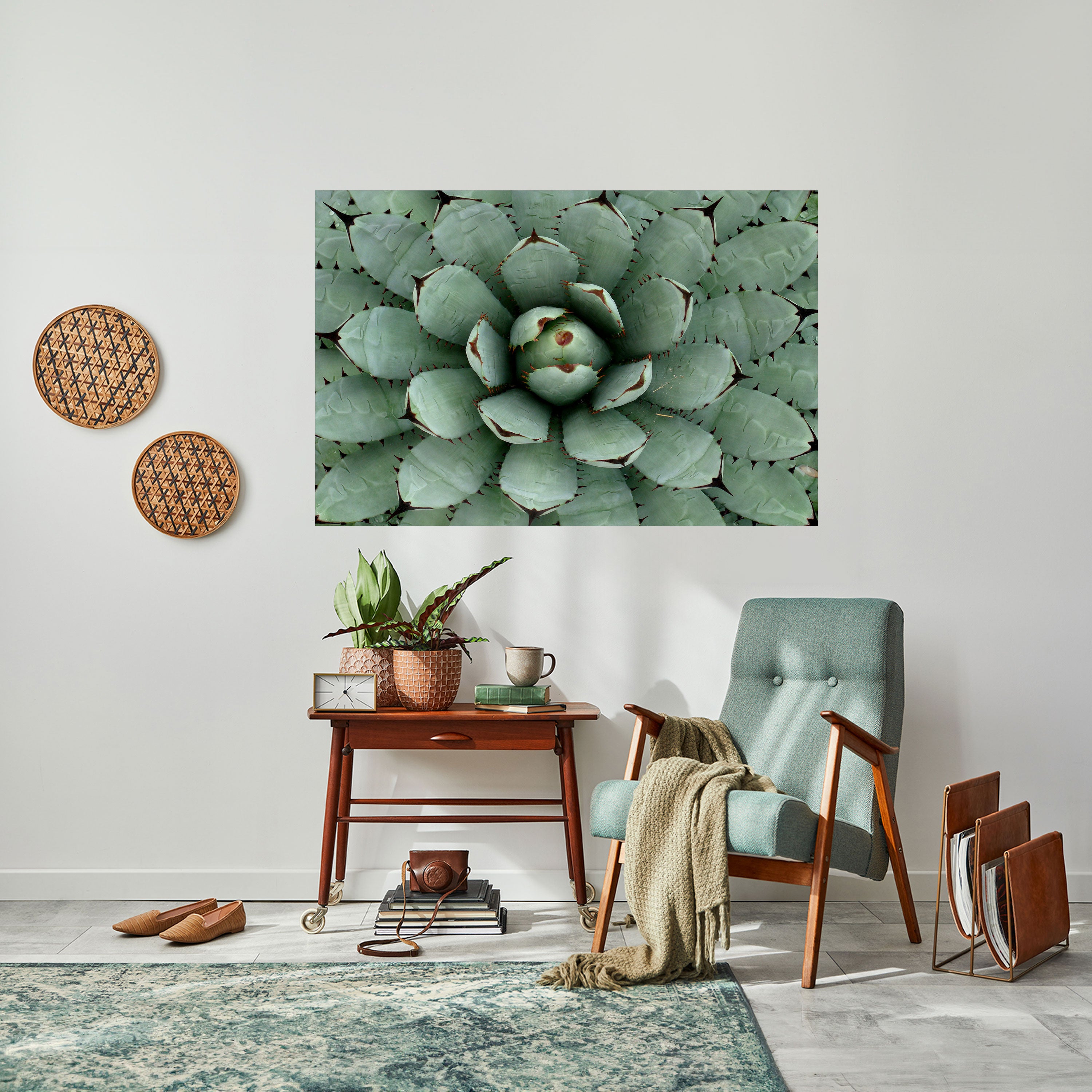 SUCCULENT SYMMETRY Naklejka/Plakat poziomy
