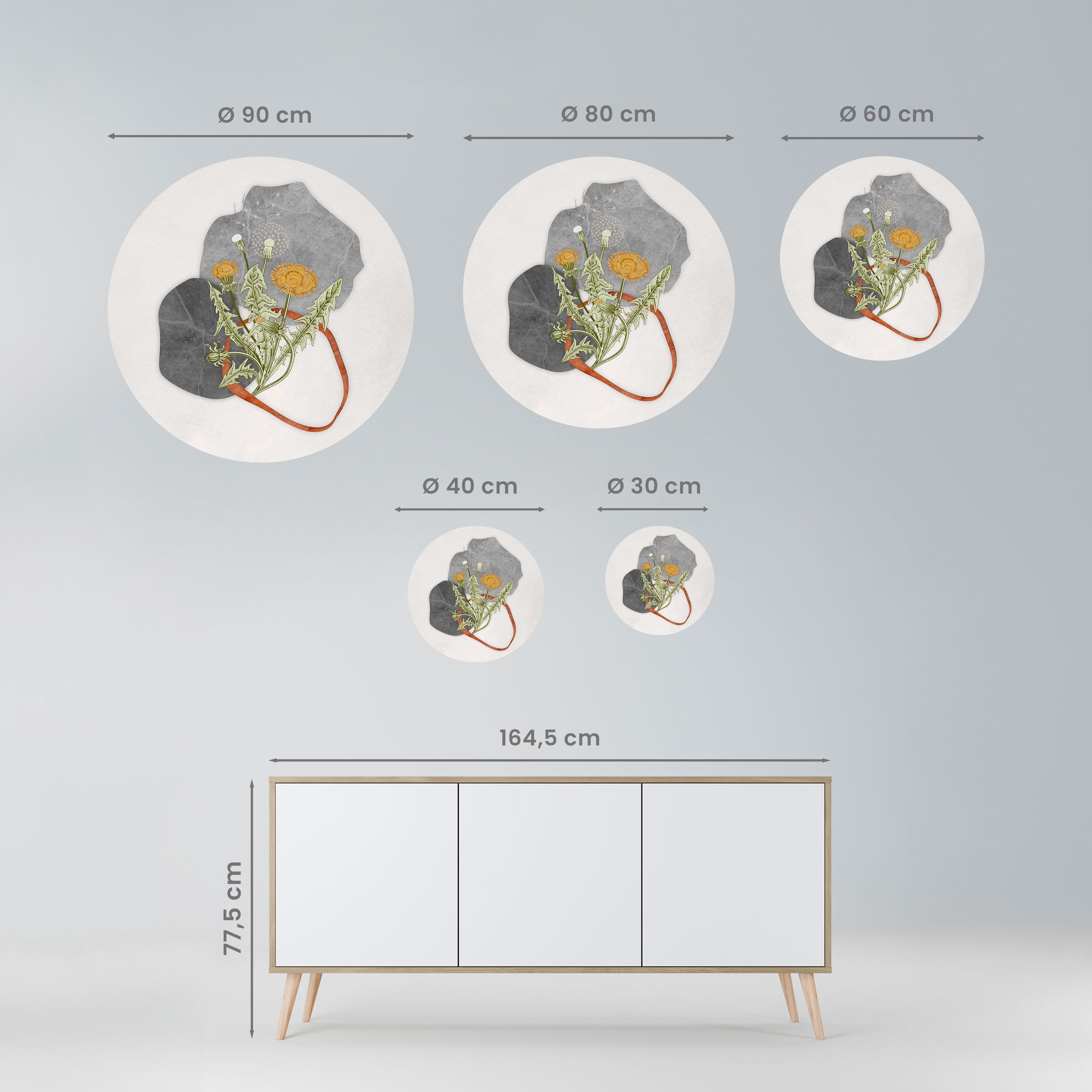 DANDELION RING Naklejka okrągła