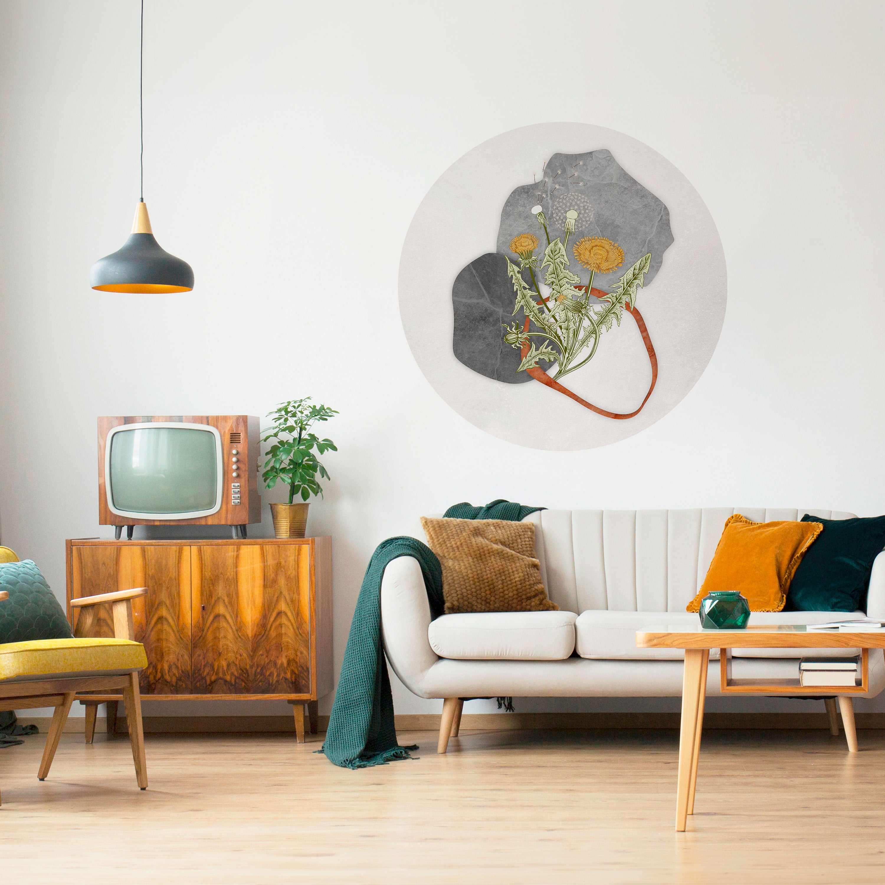 DANDELION RING Naklejka okrągła