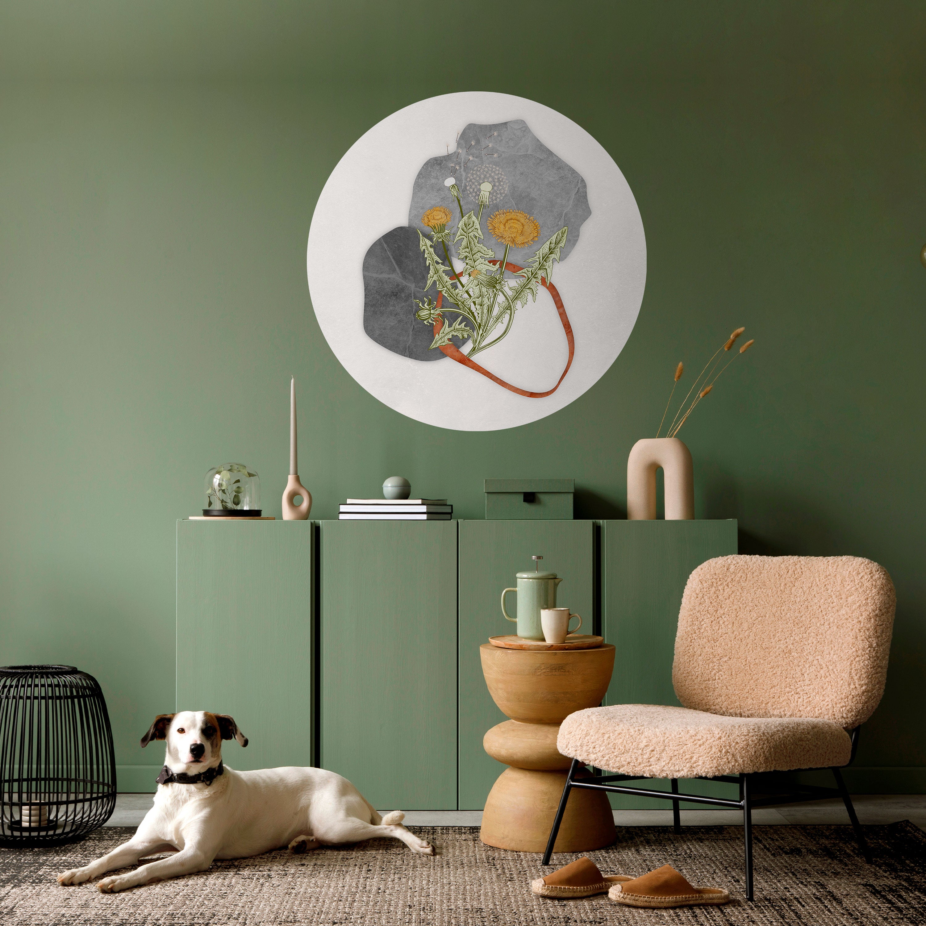 DANDELION RING Naklejka okrągła