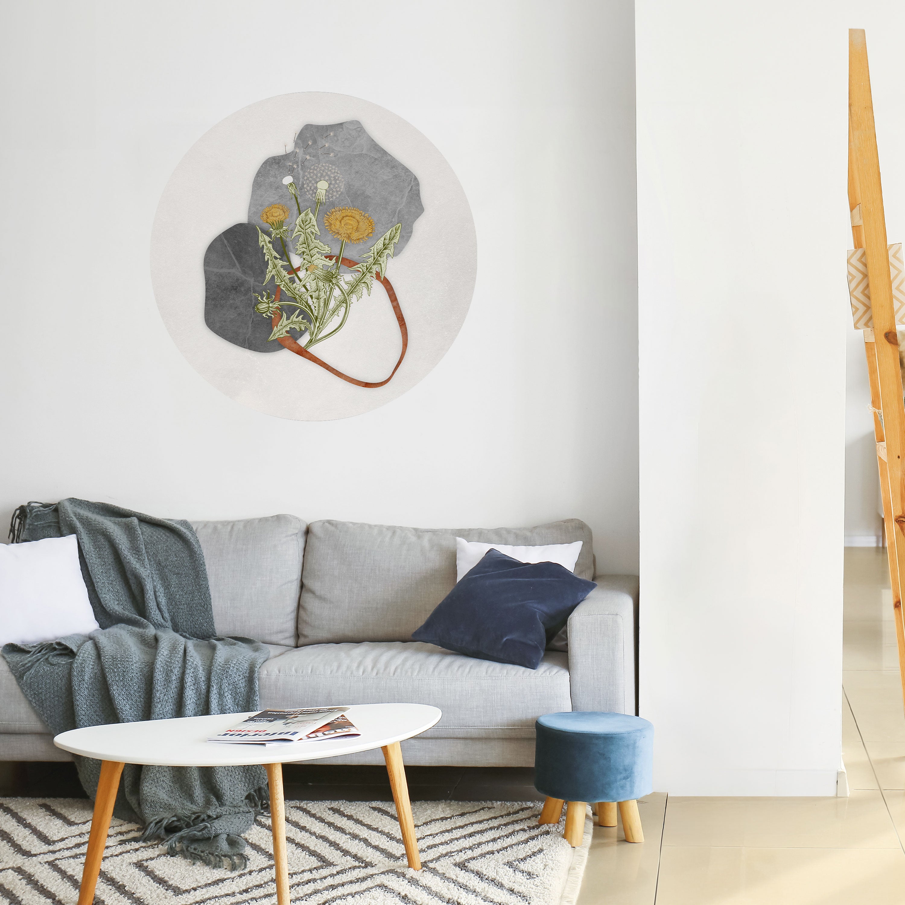 DANDELION RING Naklejka okrągła