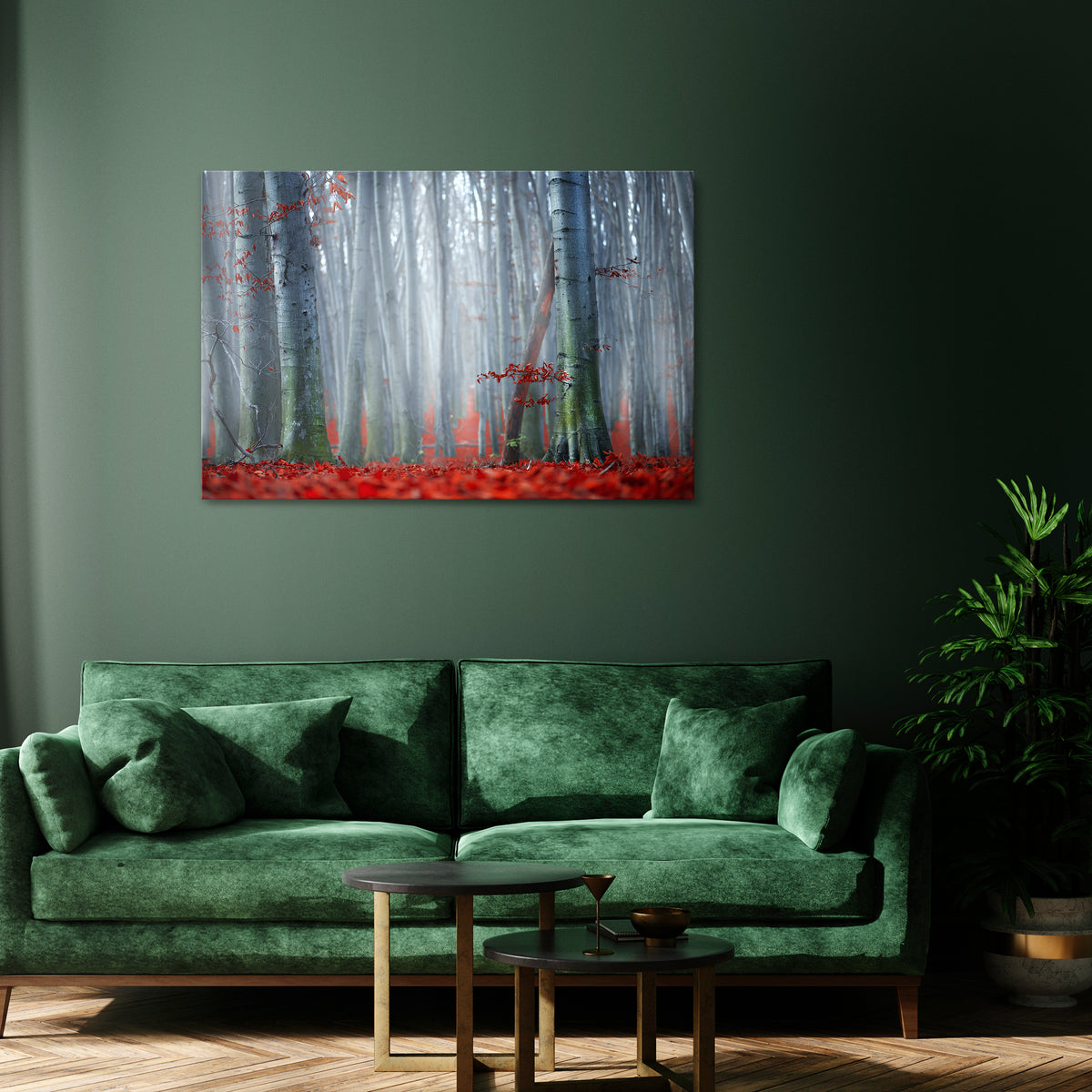 TRANQUIL RED ELEGANCE Poziomy obraz na płótnie