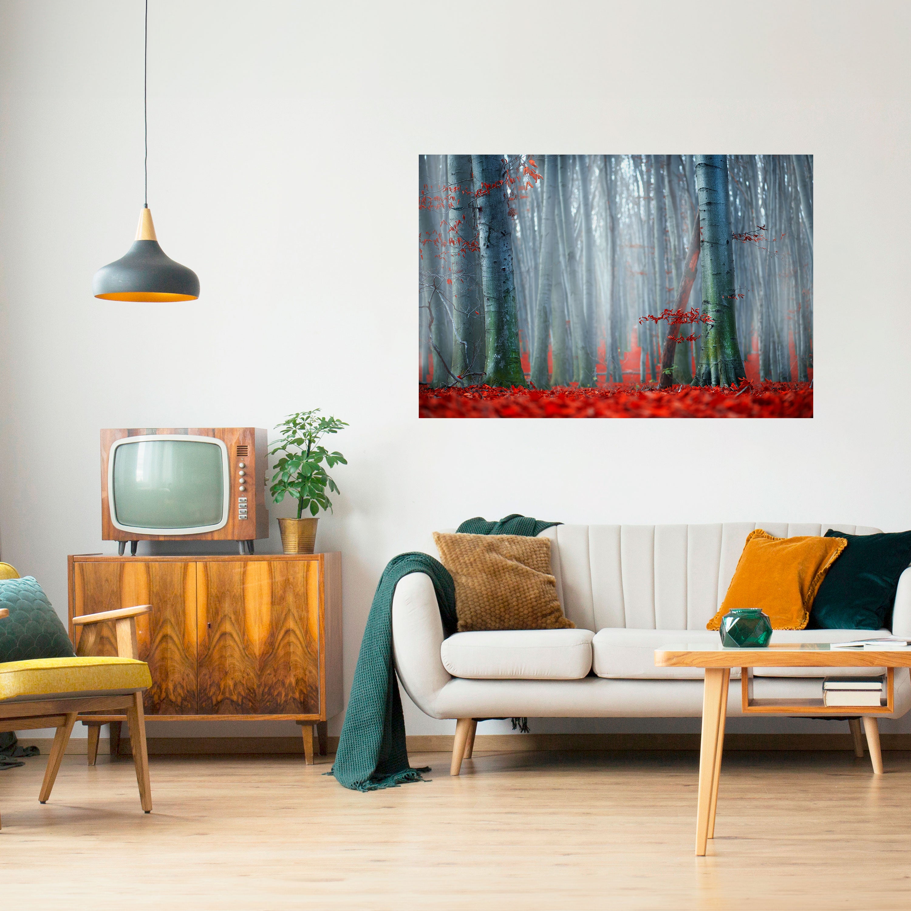 TRANQUIL RED ELEGANCE Naklejka/Plakat poziomy