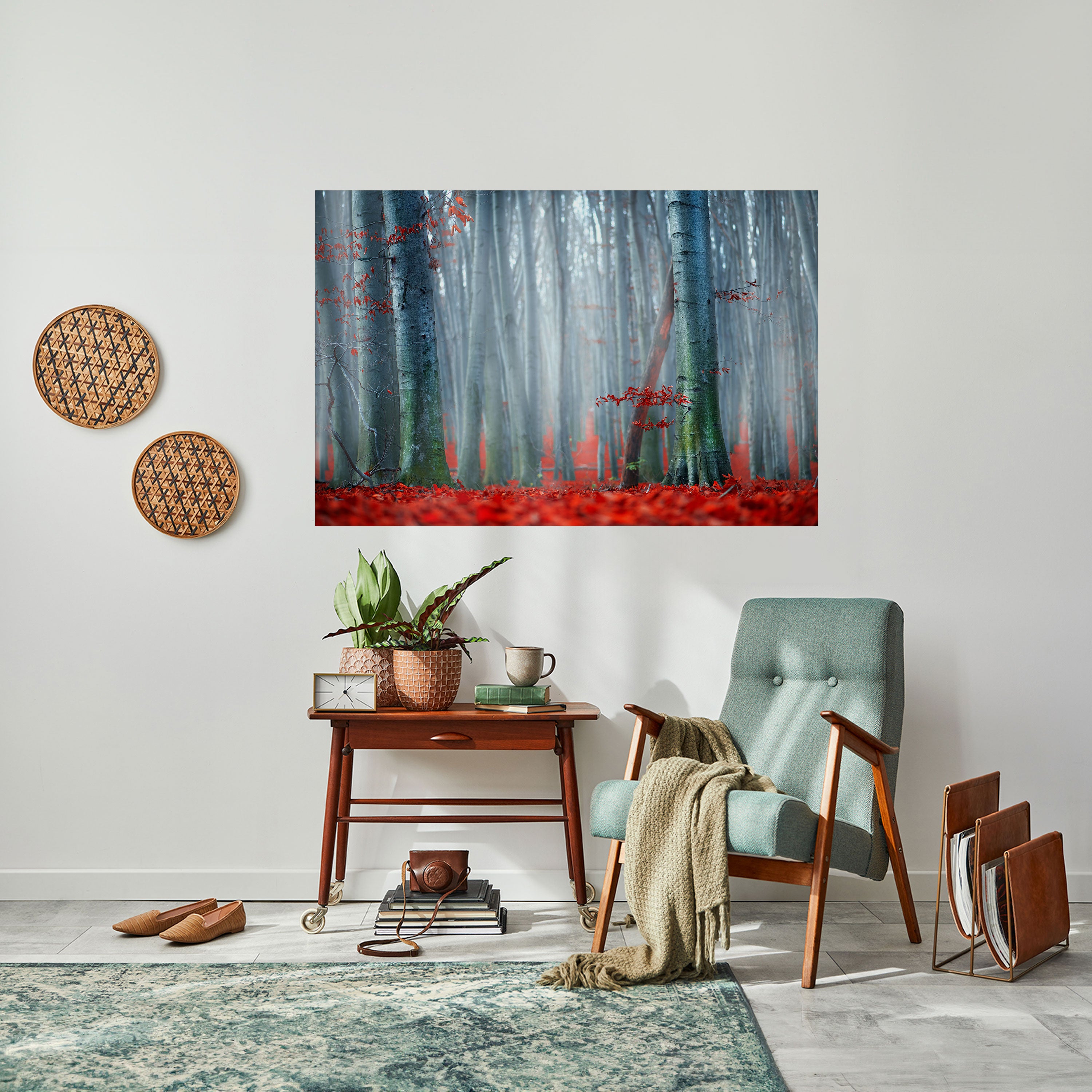 TRANQUIL RED ELEGANCE Naklejka/Plakat poziomy