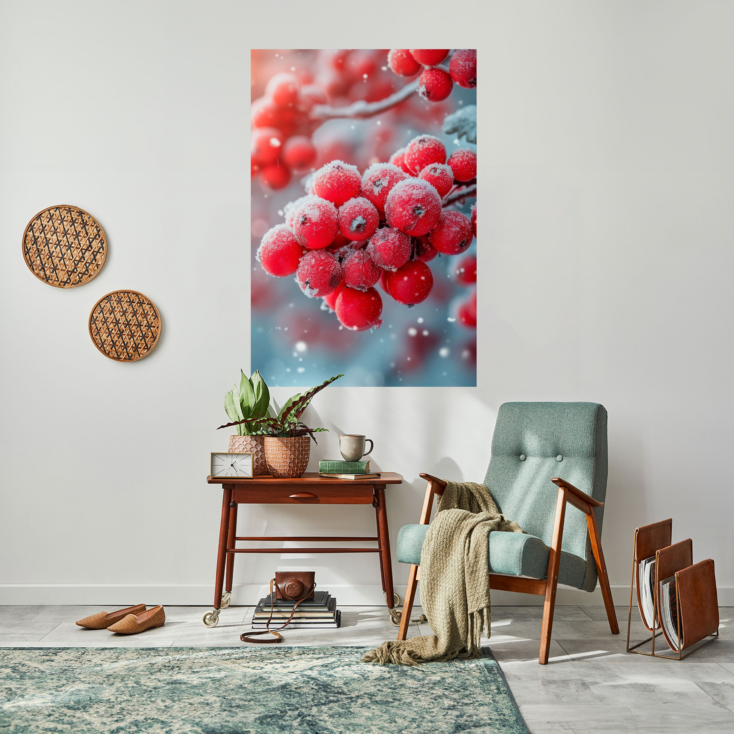 WINTER'S CRIMSON TREASURES Naklejka/Plakat pionowy