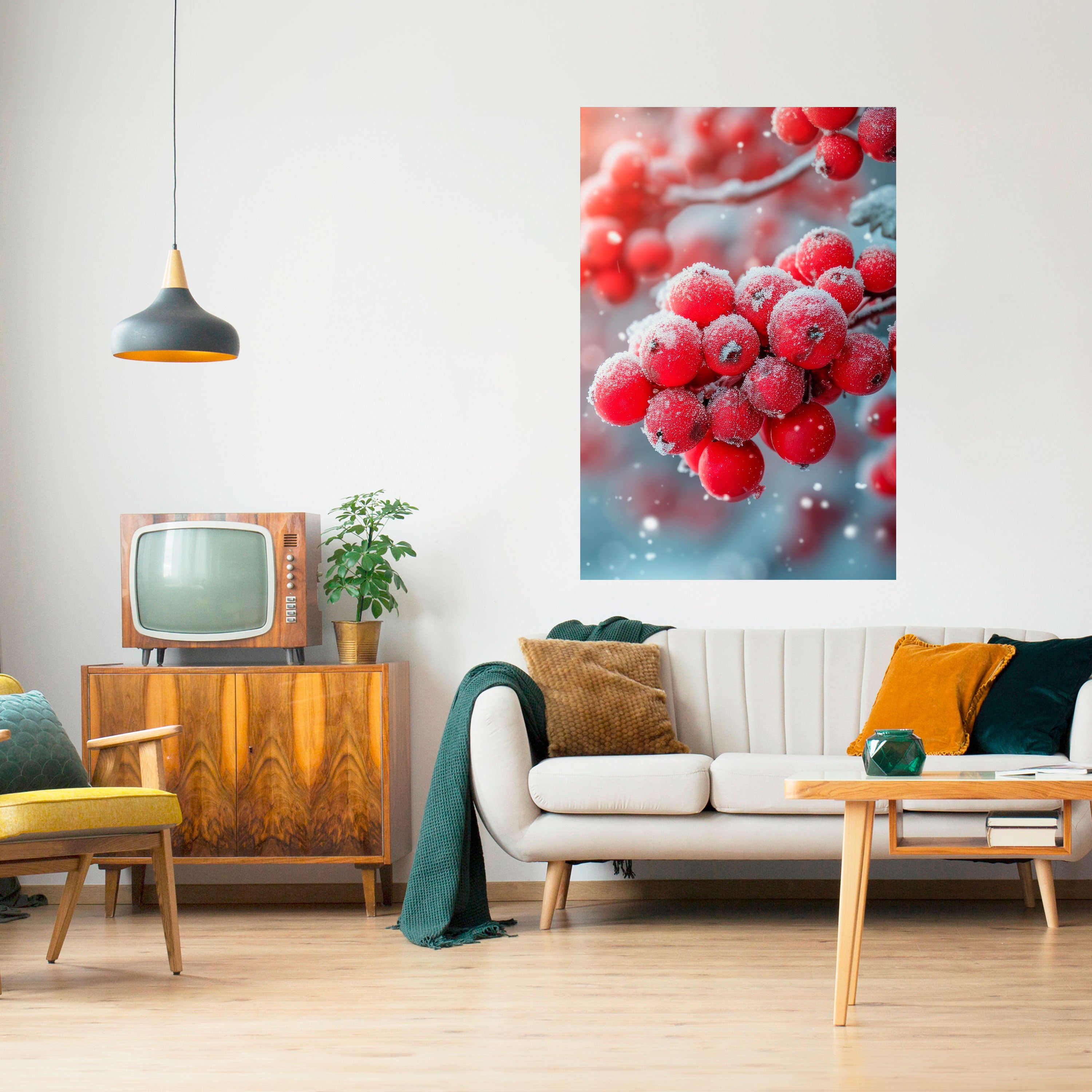 WINTER'S CRIMSON TREASURES Naklejka/Plakat pionowy