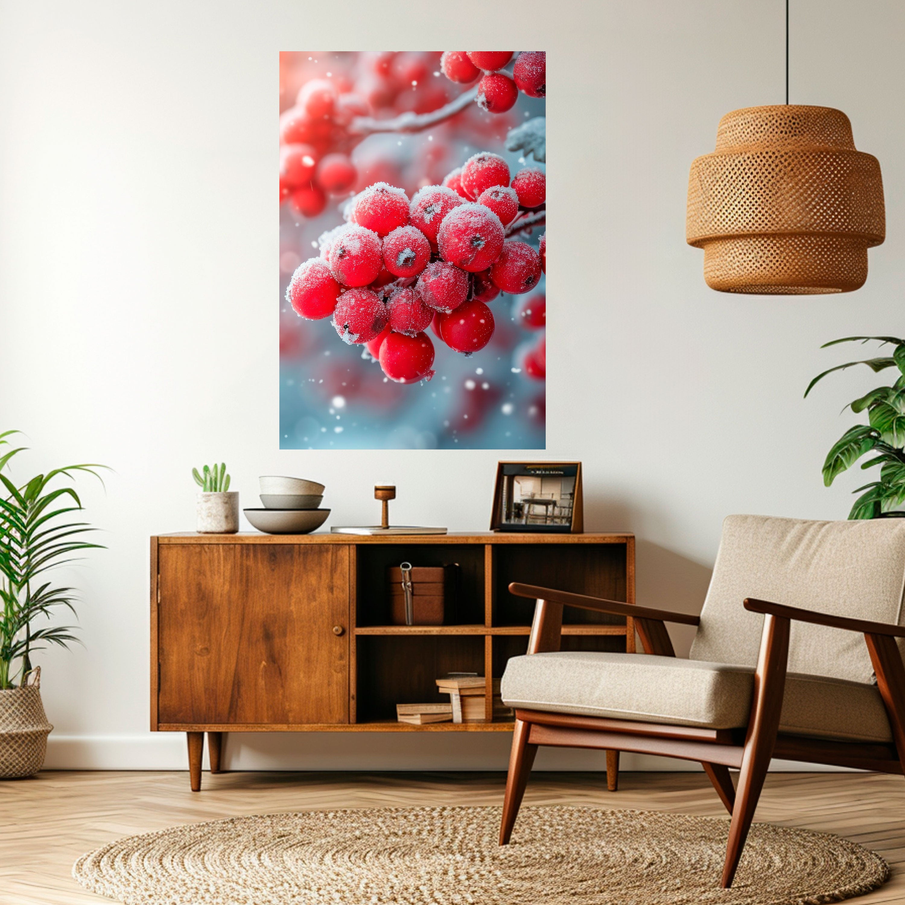 WINTER'S CRIMSON TREASURES Naklejka/Plakat pionowy