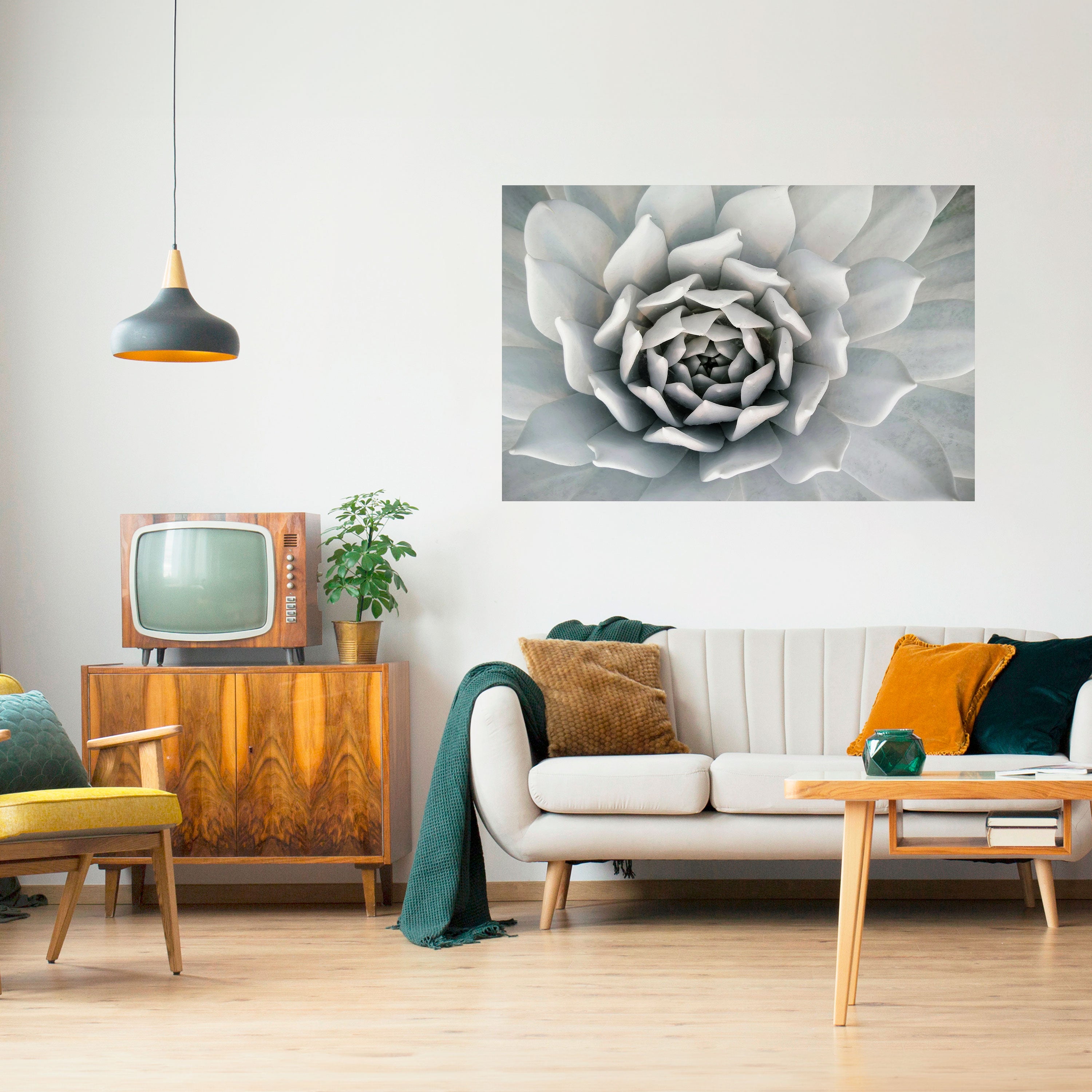 ELEGANT PETAL SWIRL Naklejka/Plakat poziomy