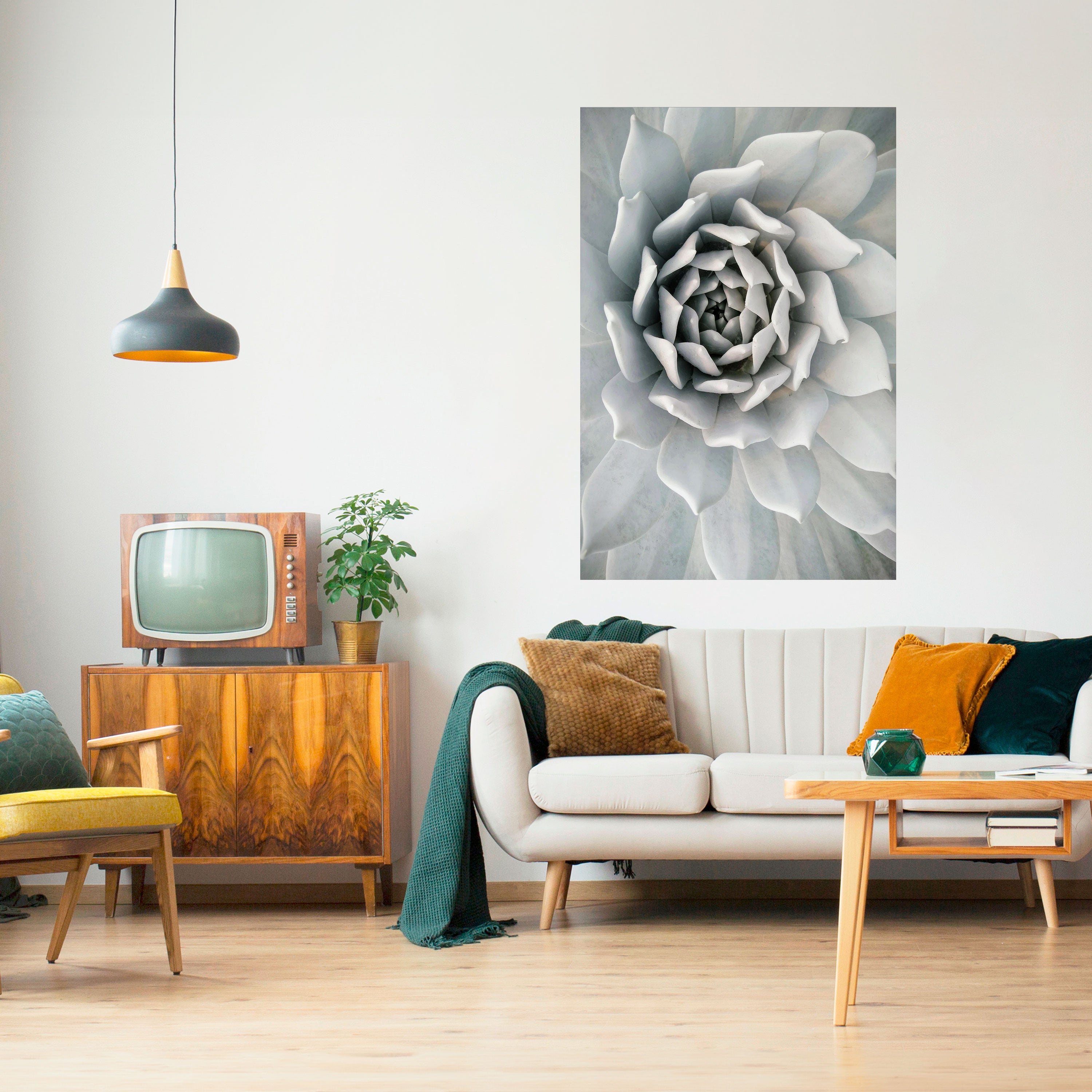 ELEGANT PETAL SWIRL Naklejka/Plakat pionowy