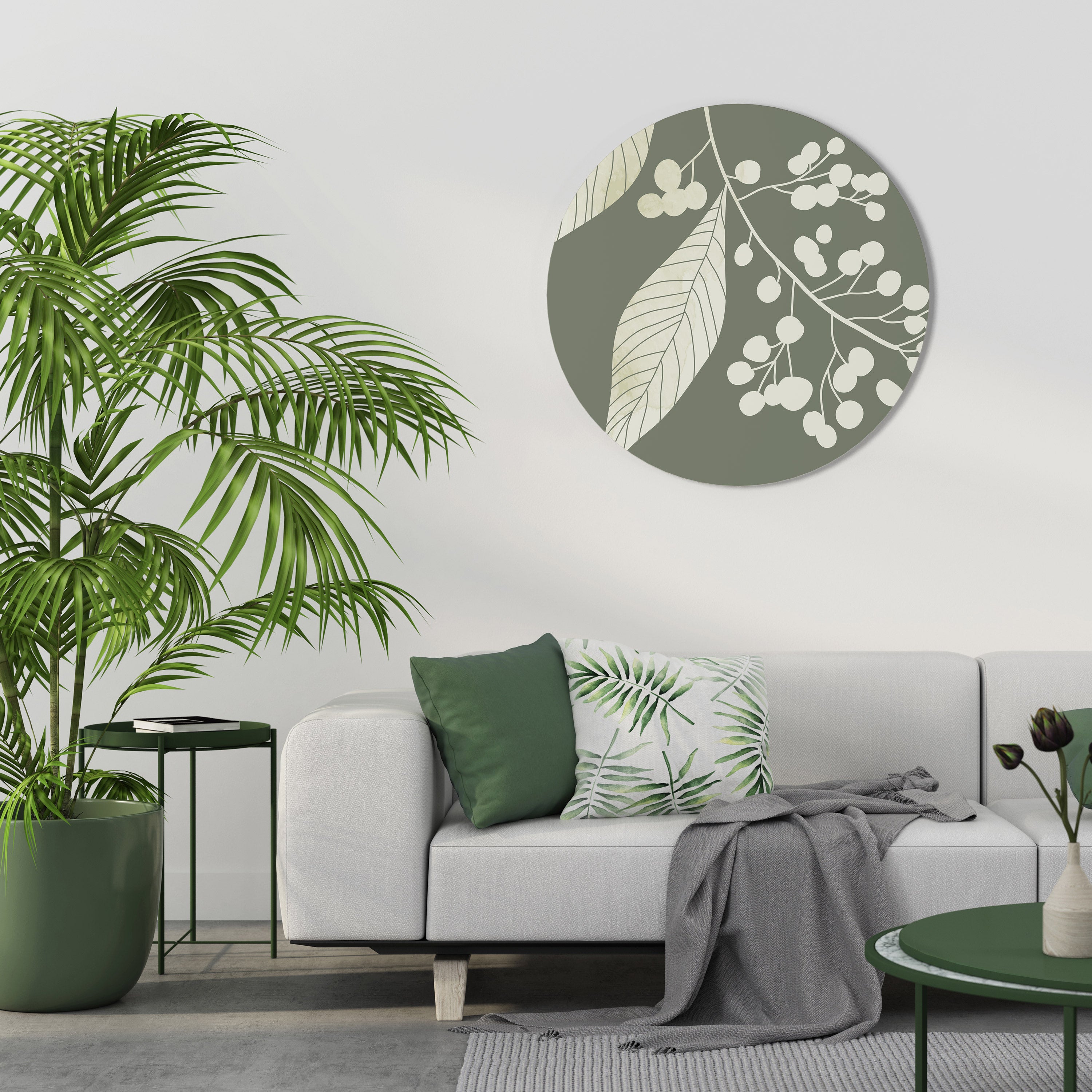 SERENE LEAFY FANTASIES Obraz okrągły