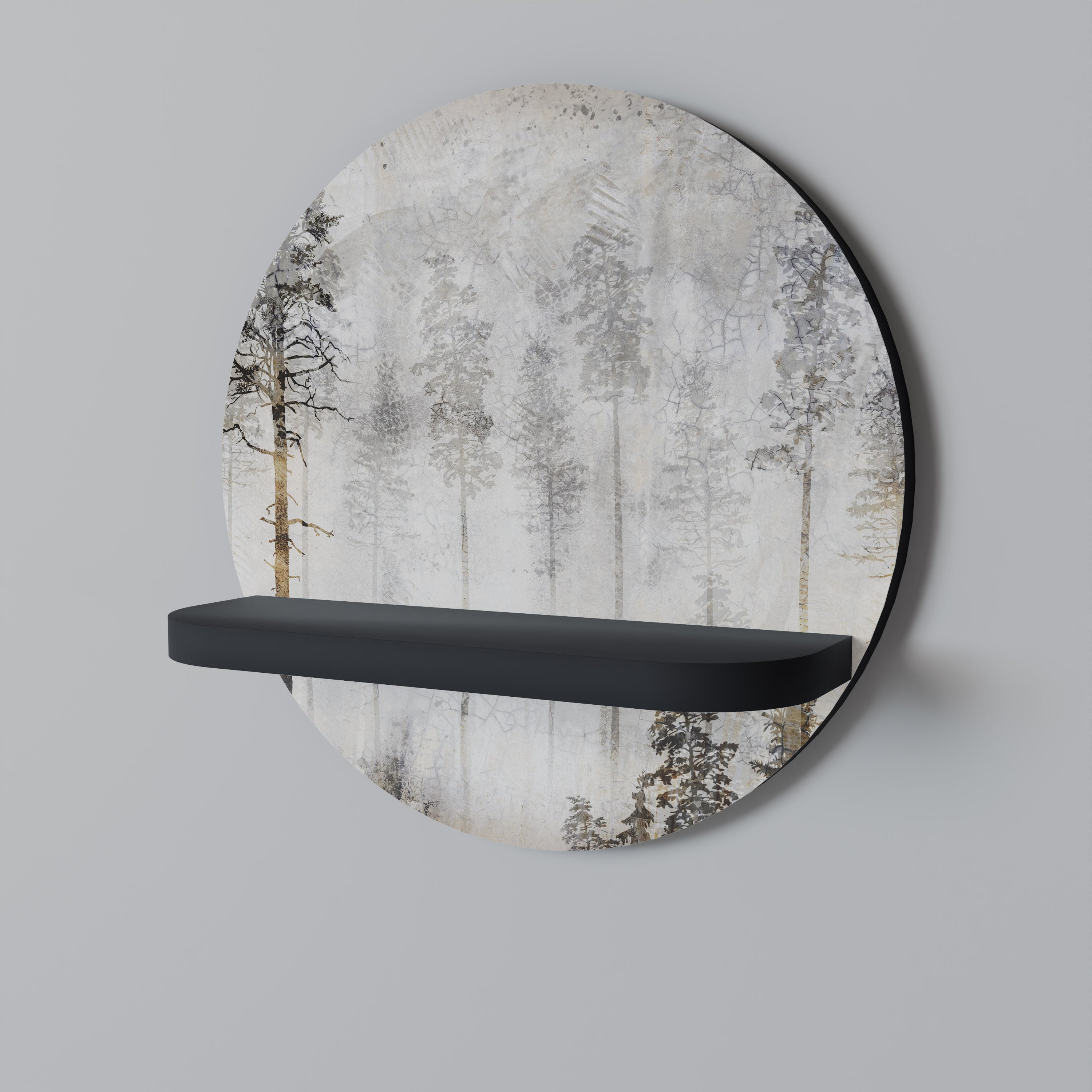 FADE IN THE TREES Półka okrągła Czarna