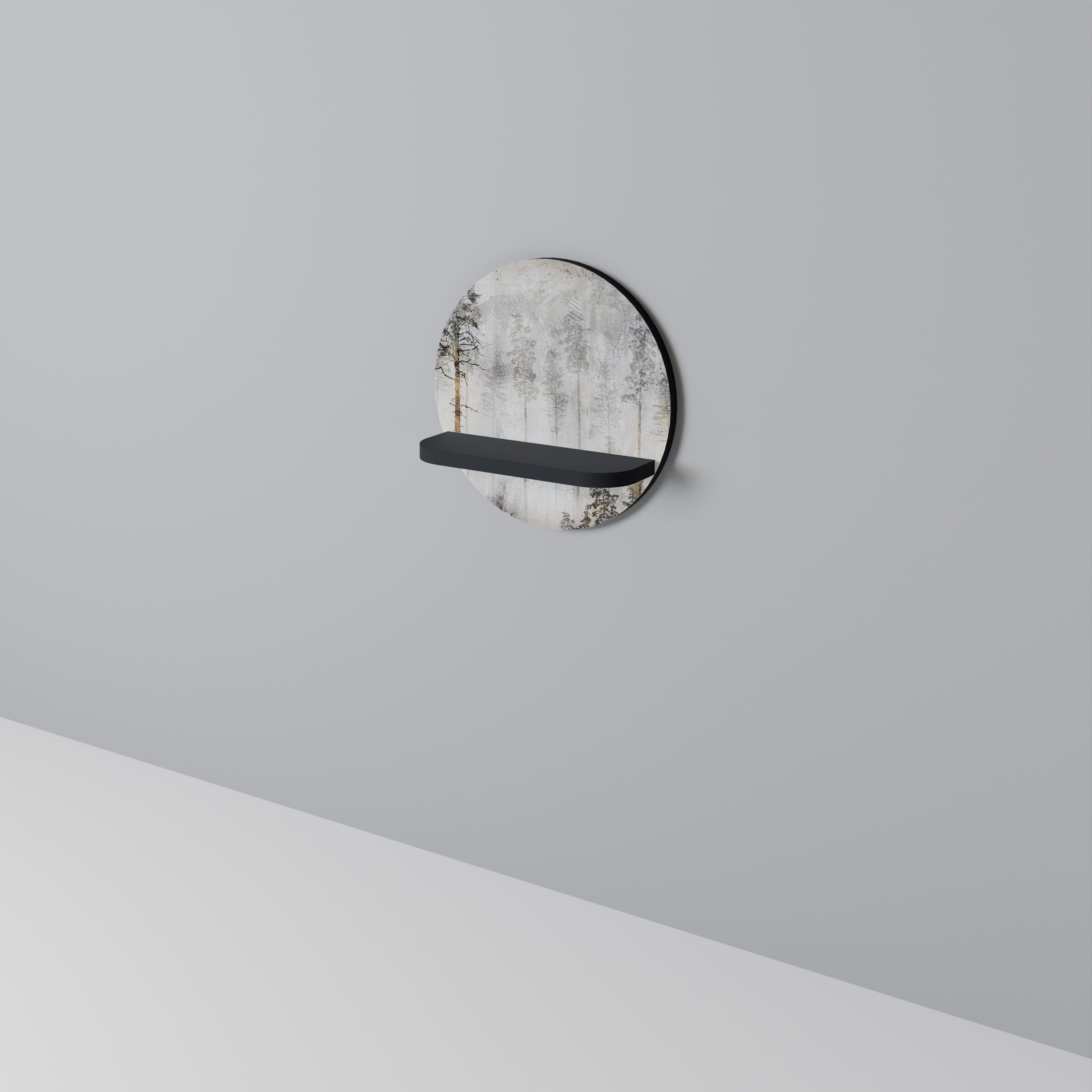 FADE IN THE TREES Półka okrągła Czarna