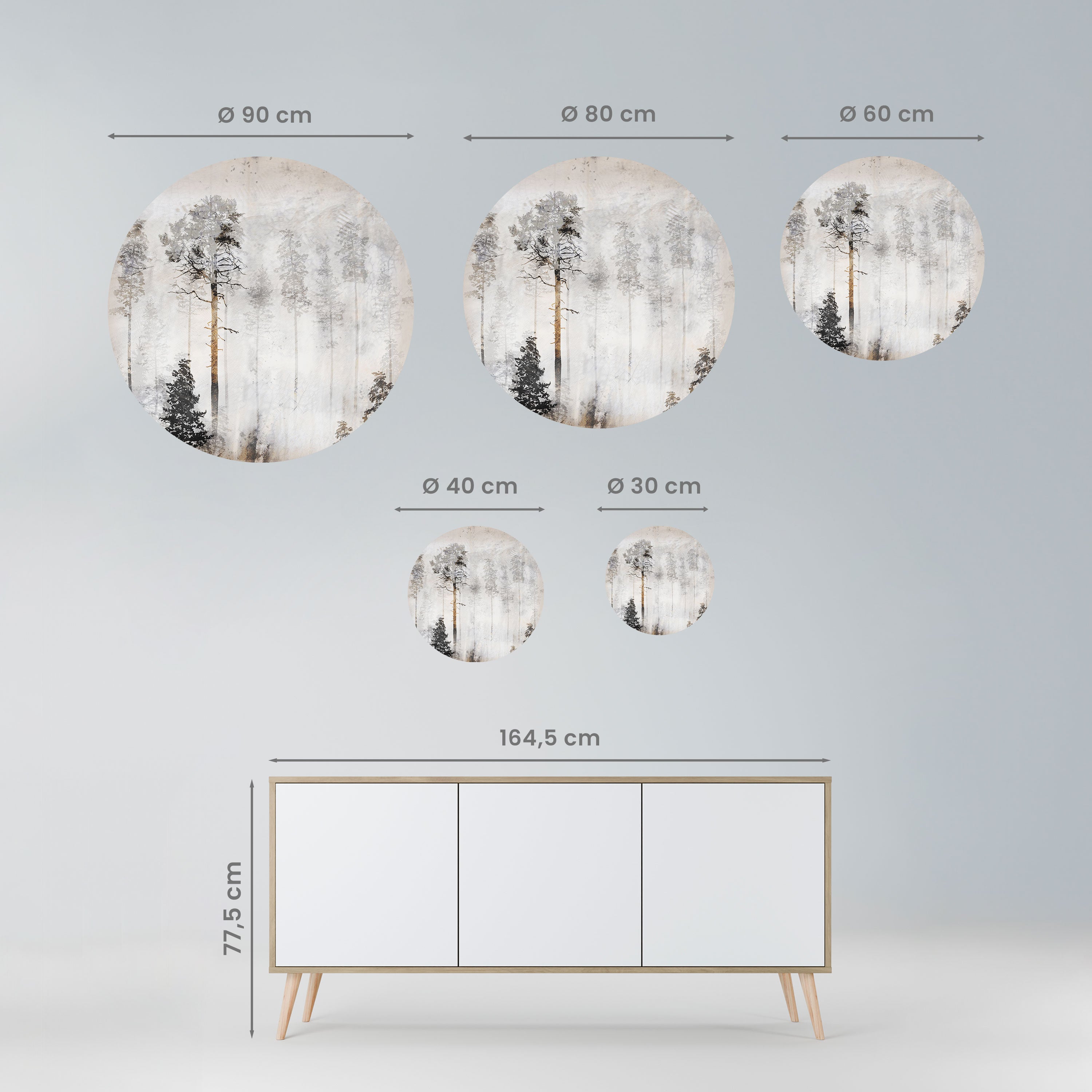 FADE IN THE TREES Naklejka okrągła