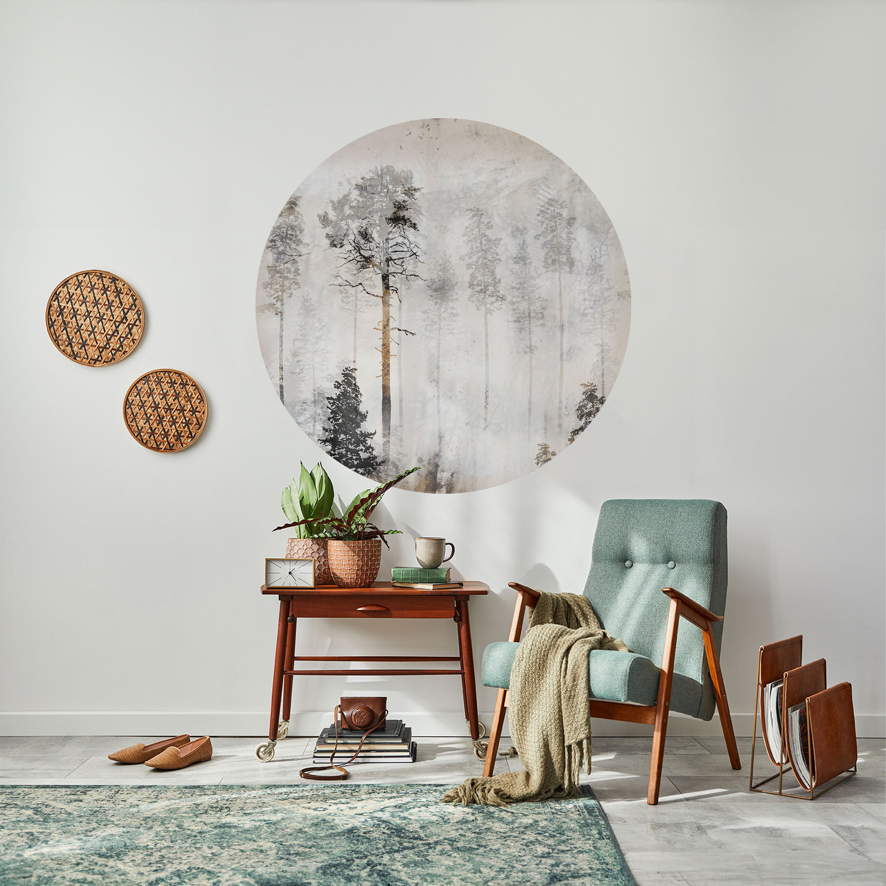 FADE IN THE TREES Naklejka okrągła