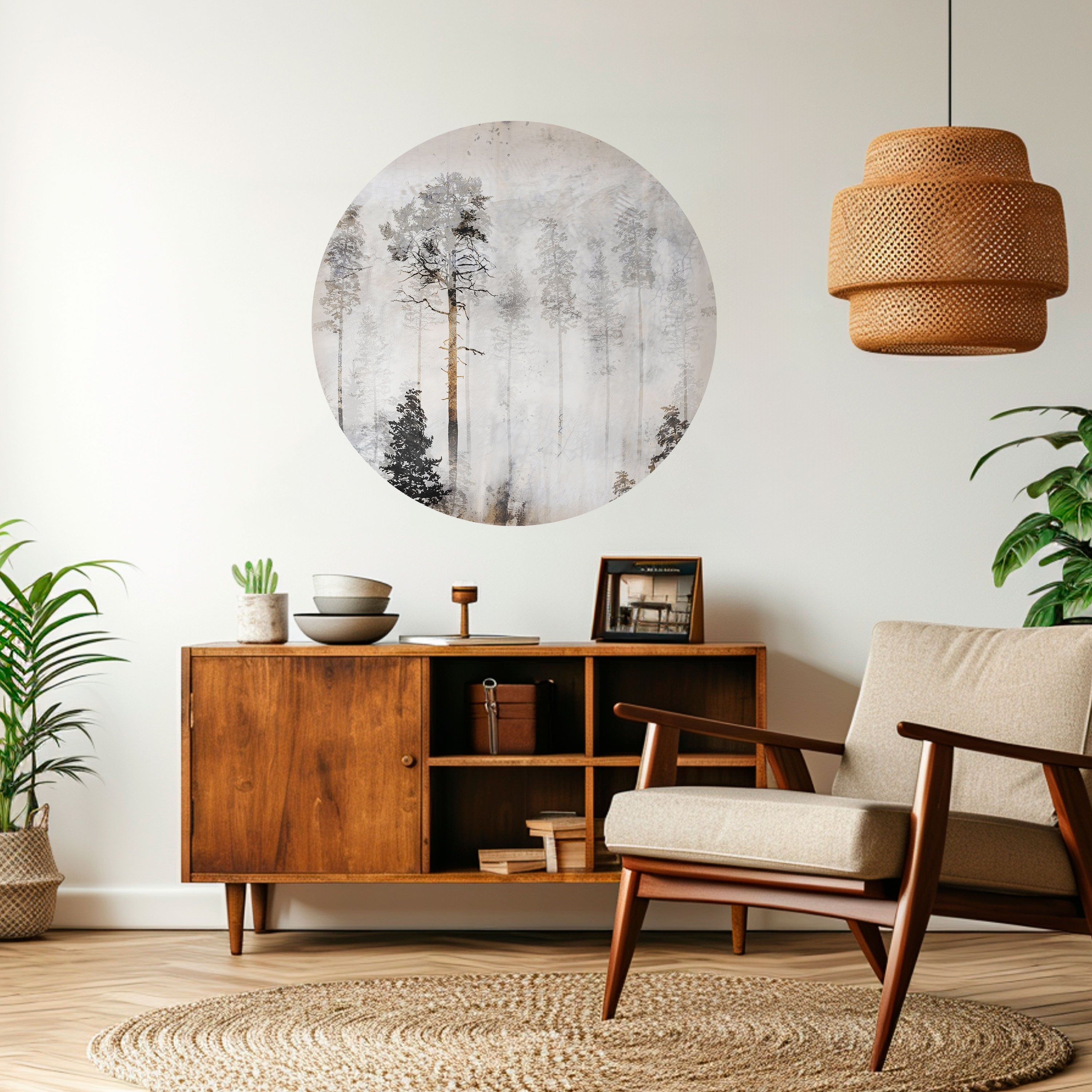 FADE IN THE TREES Naklejka okrągła