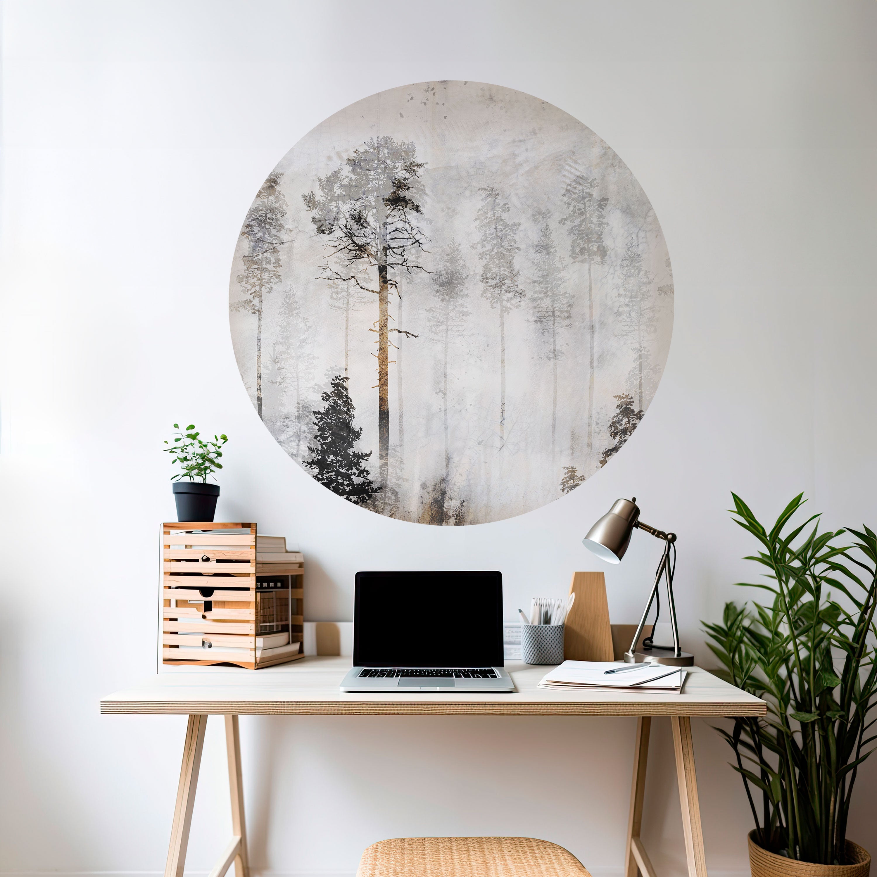 FADE IN THE TREES Naklejka okrągła