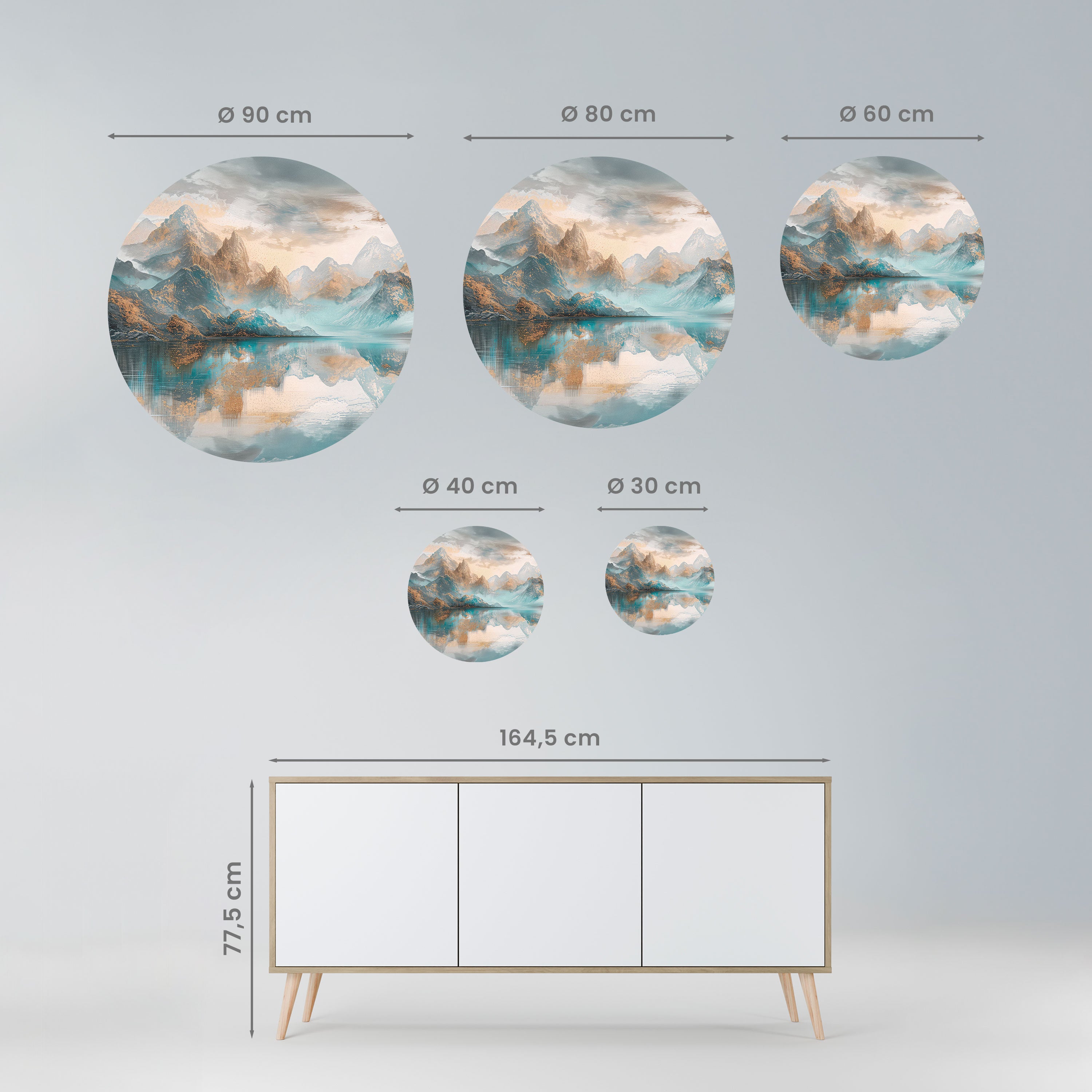 AZURE SUMMITS Naklejka okrągła