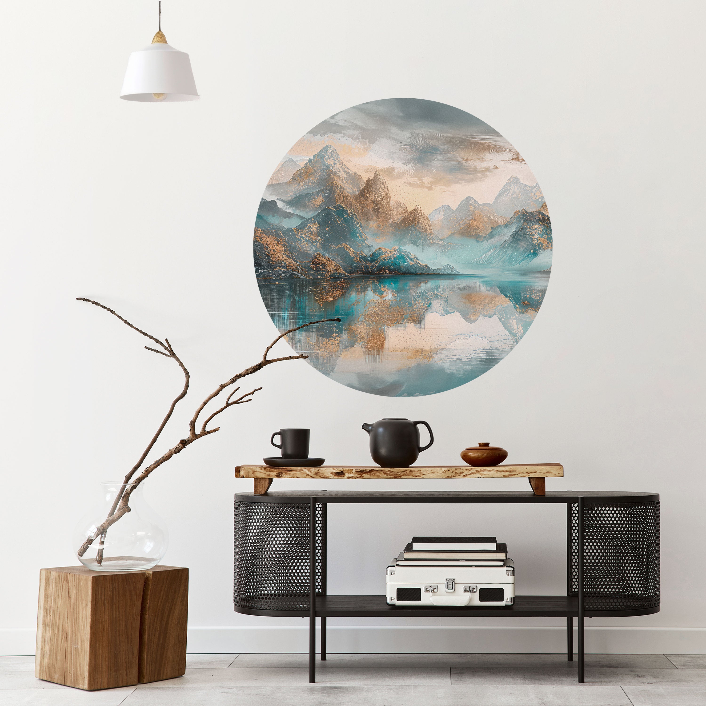 AZURE SUMMITS Naklejka okrągła