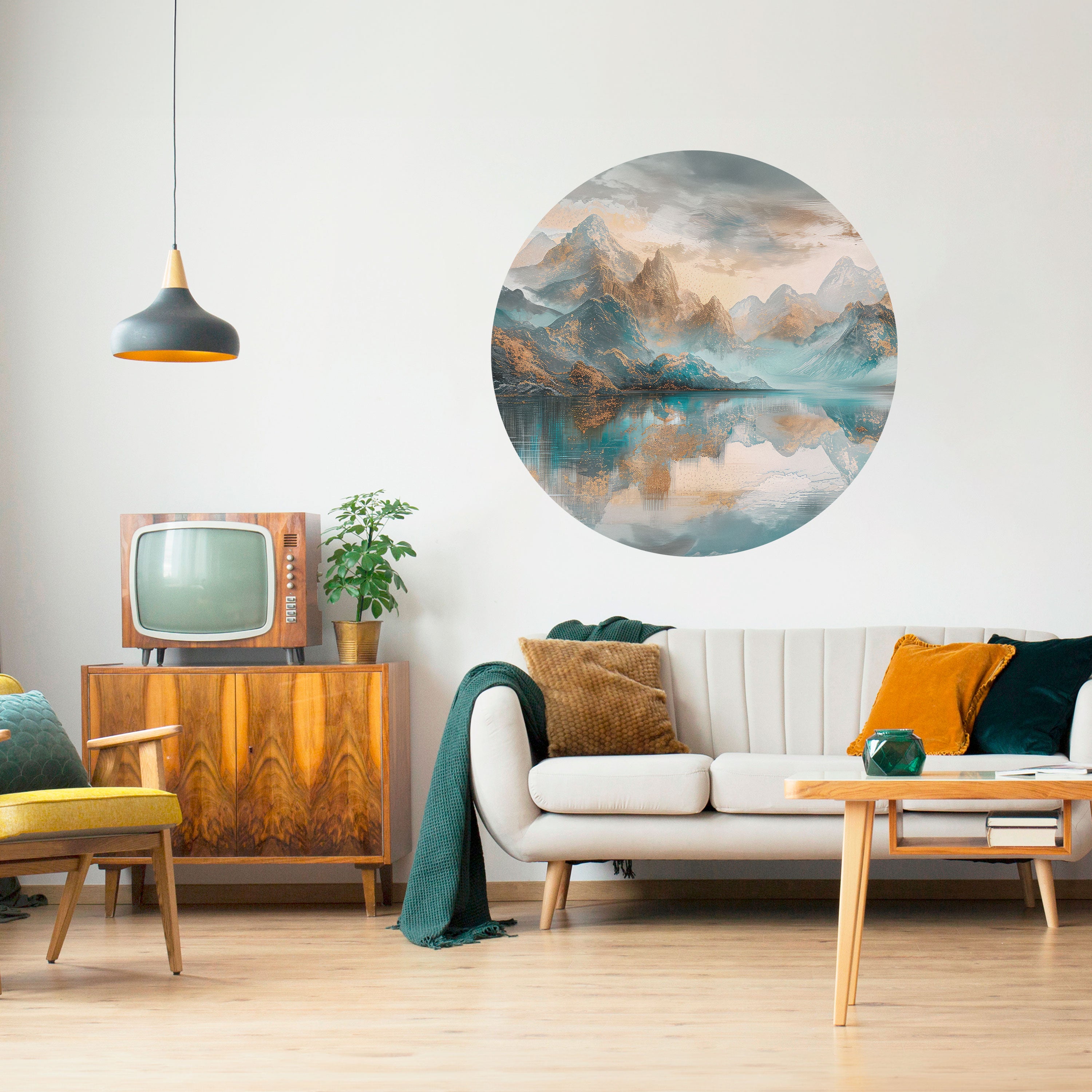 AZURE SUMMITS Naklejka okrągła