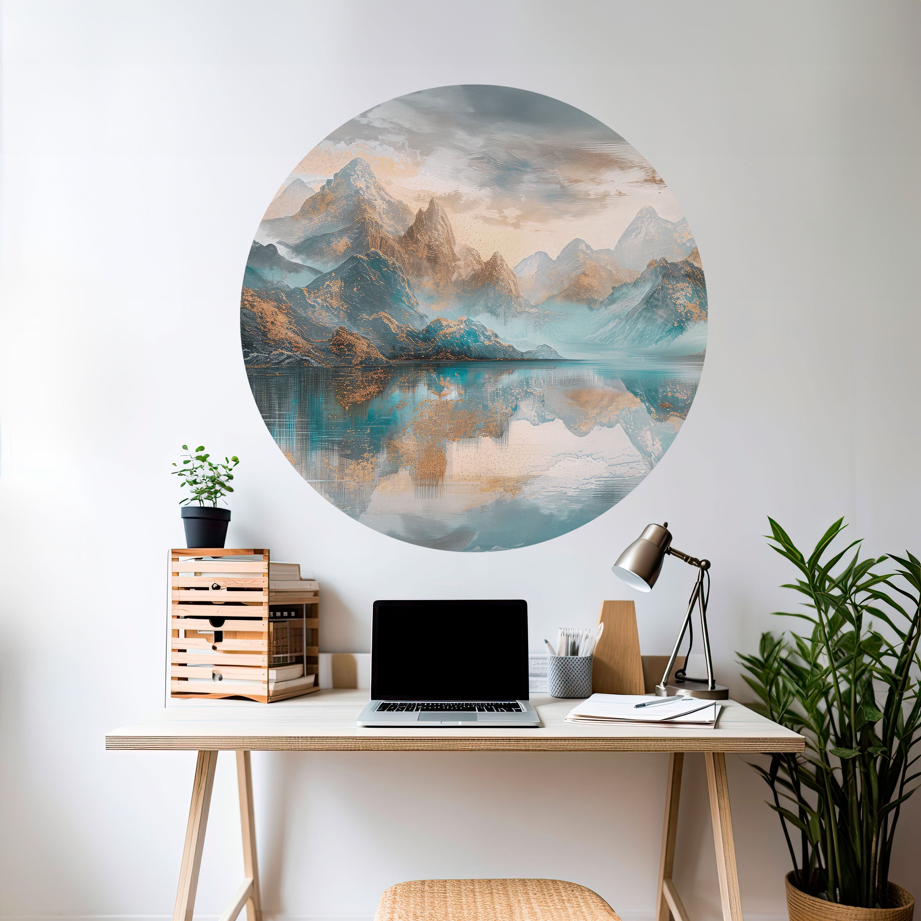 AZURE SUMMITS Naklejka okrągła