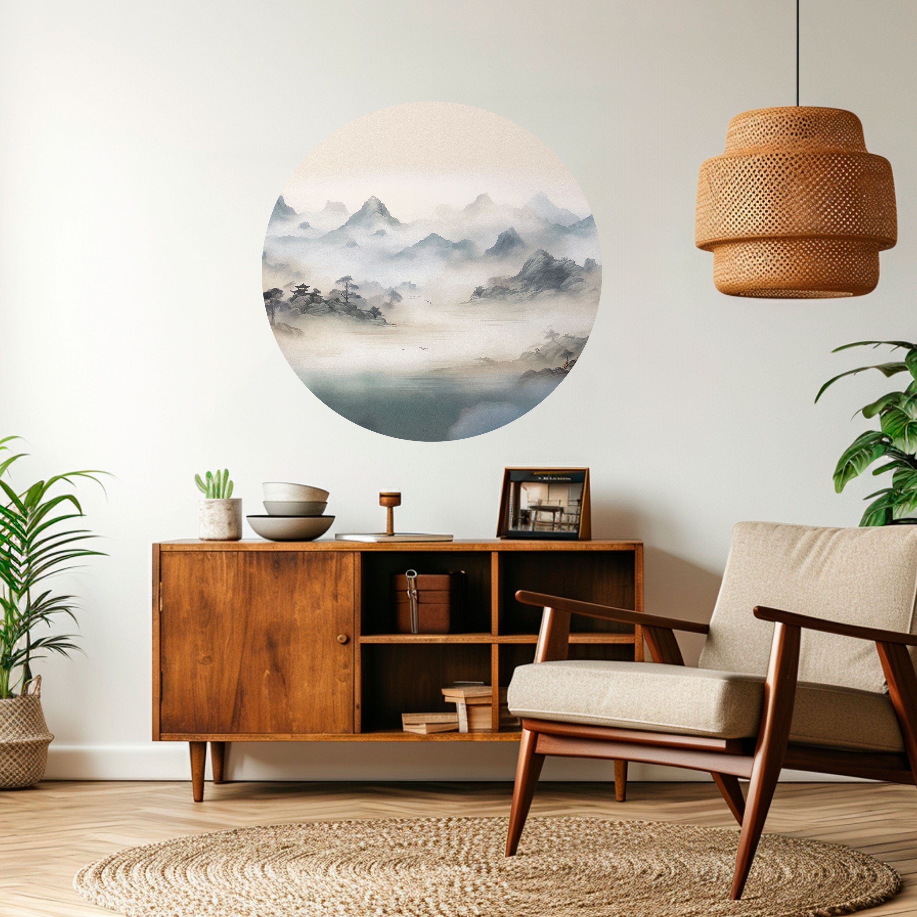 HIDDEN TEMPLE MIST Naklejka okrągła