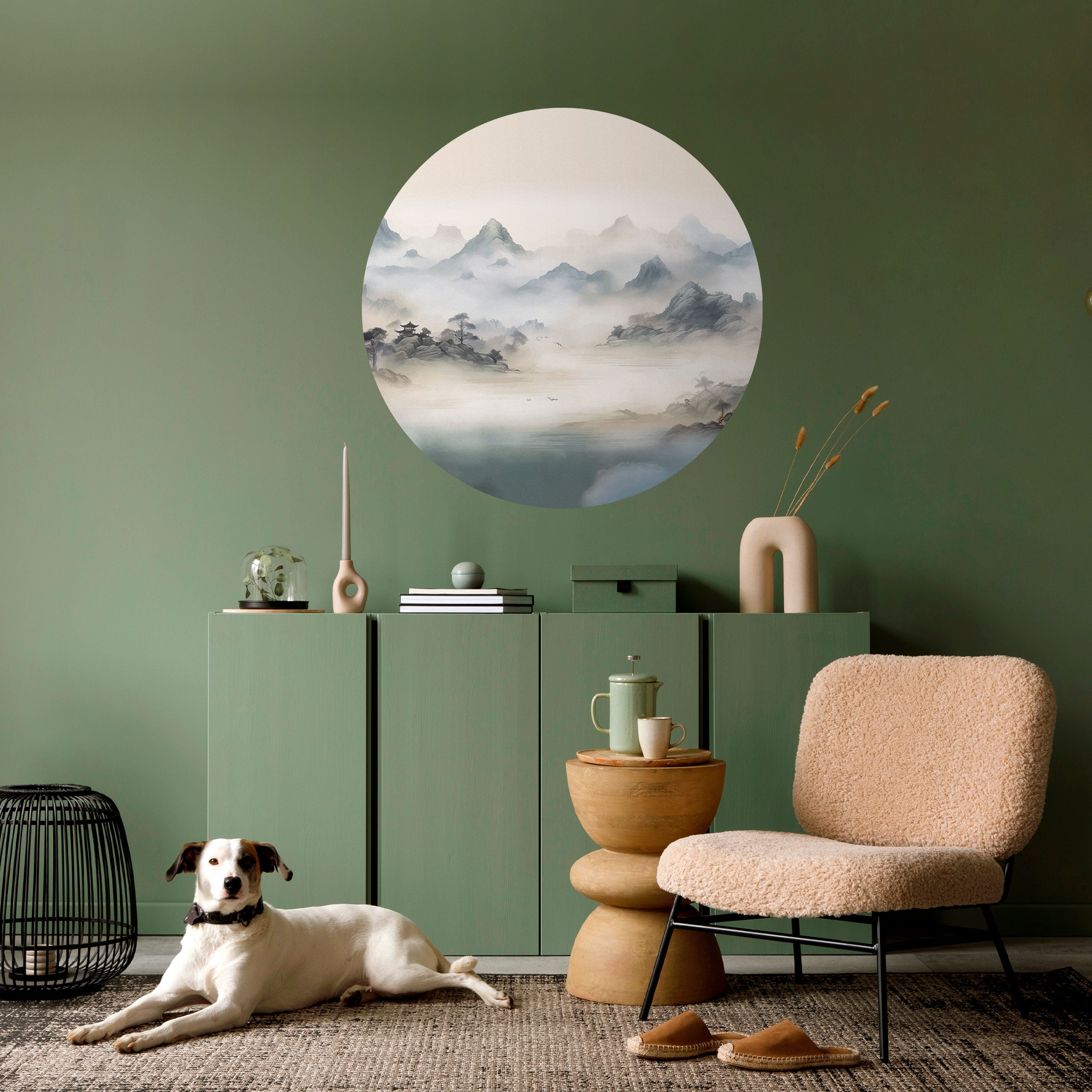 HIDDEN TEMPLE MIST Naklejka okrągła