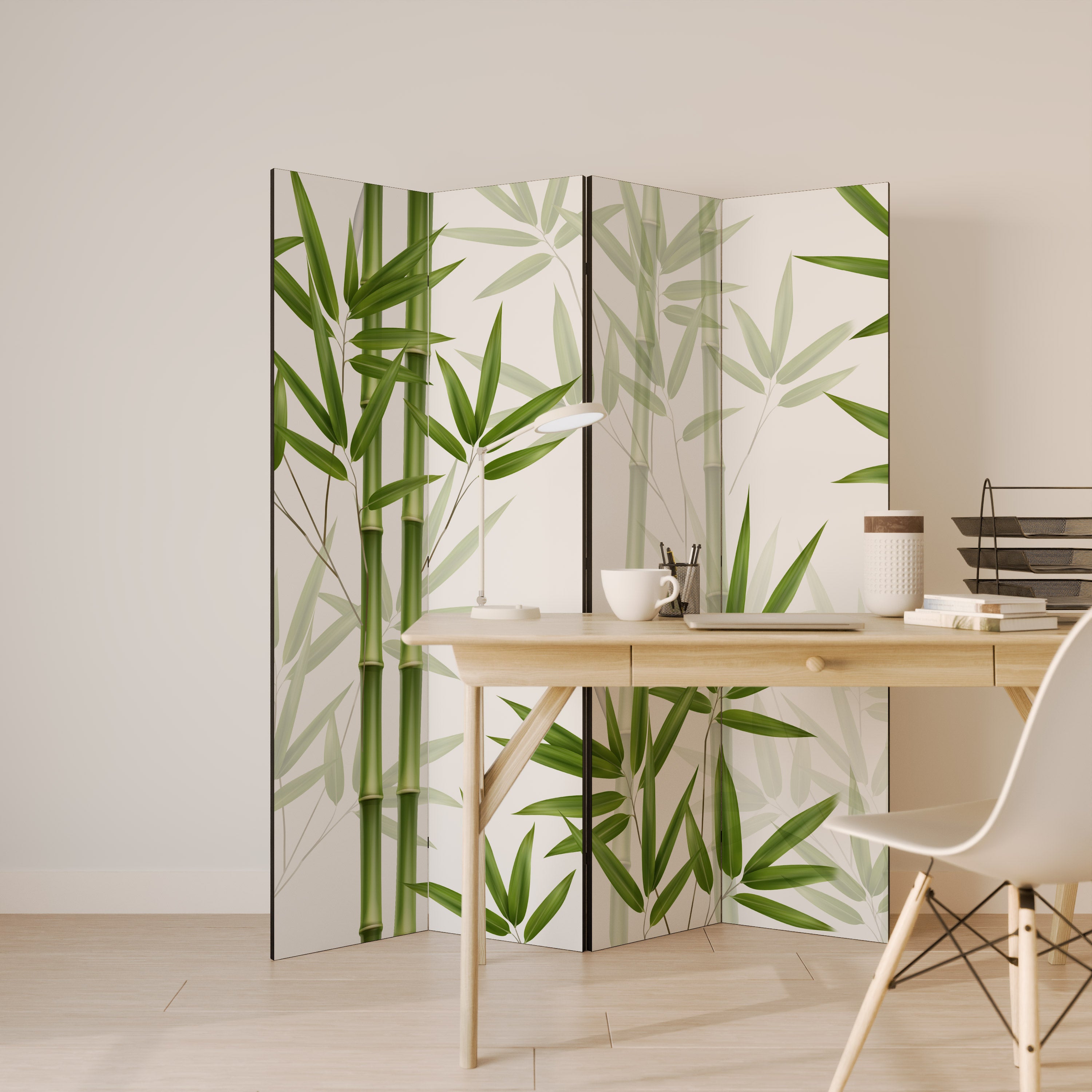 SERENE BAMBOO WHISPERS Dekoracyjny parawan 4-skrzydłowy