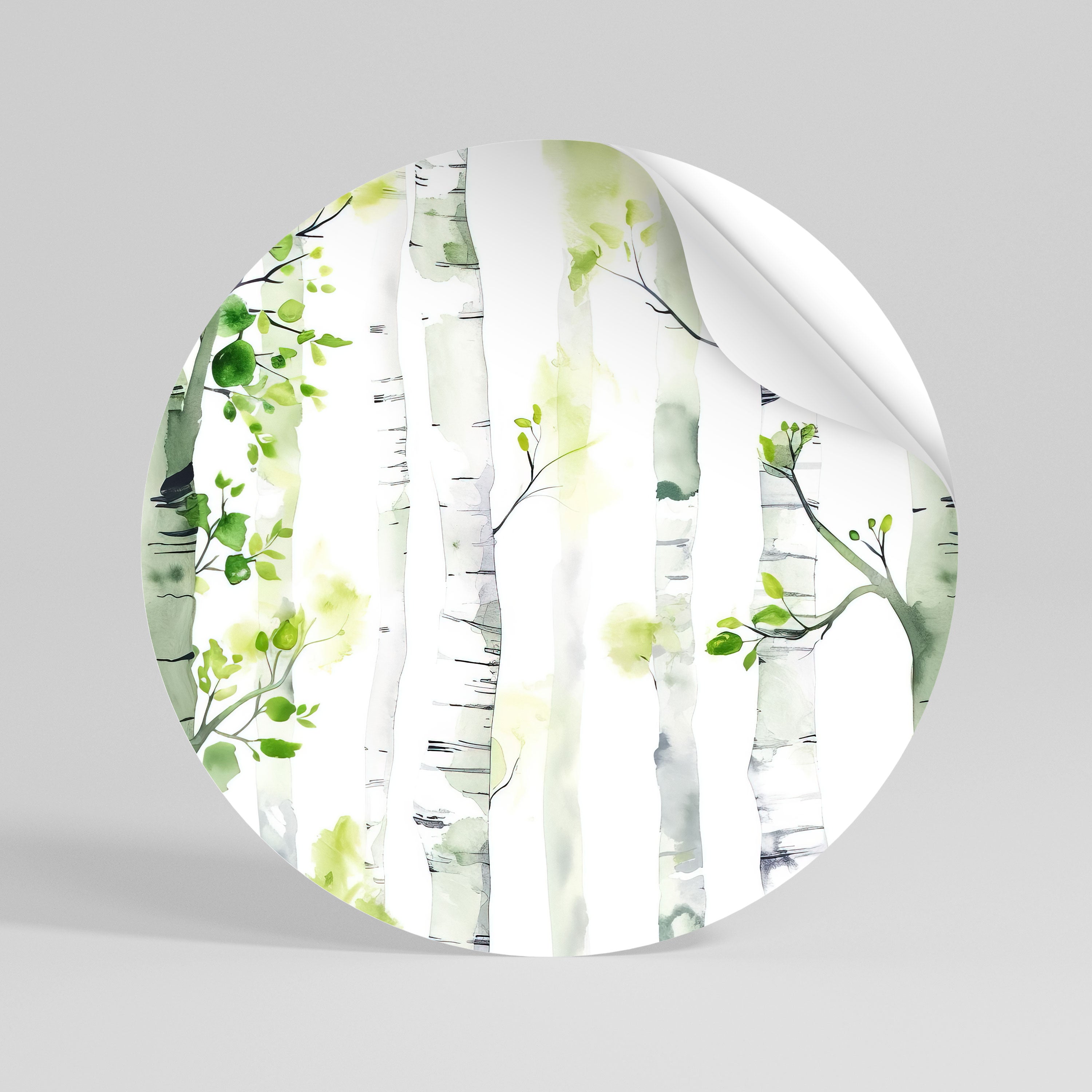 BIRCHY SOLACE Naklejka okrągła