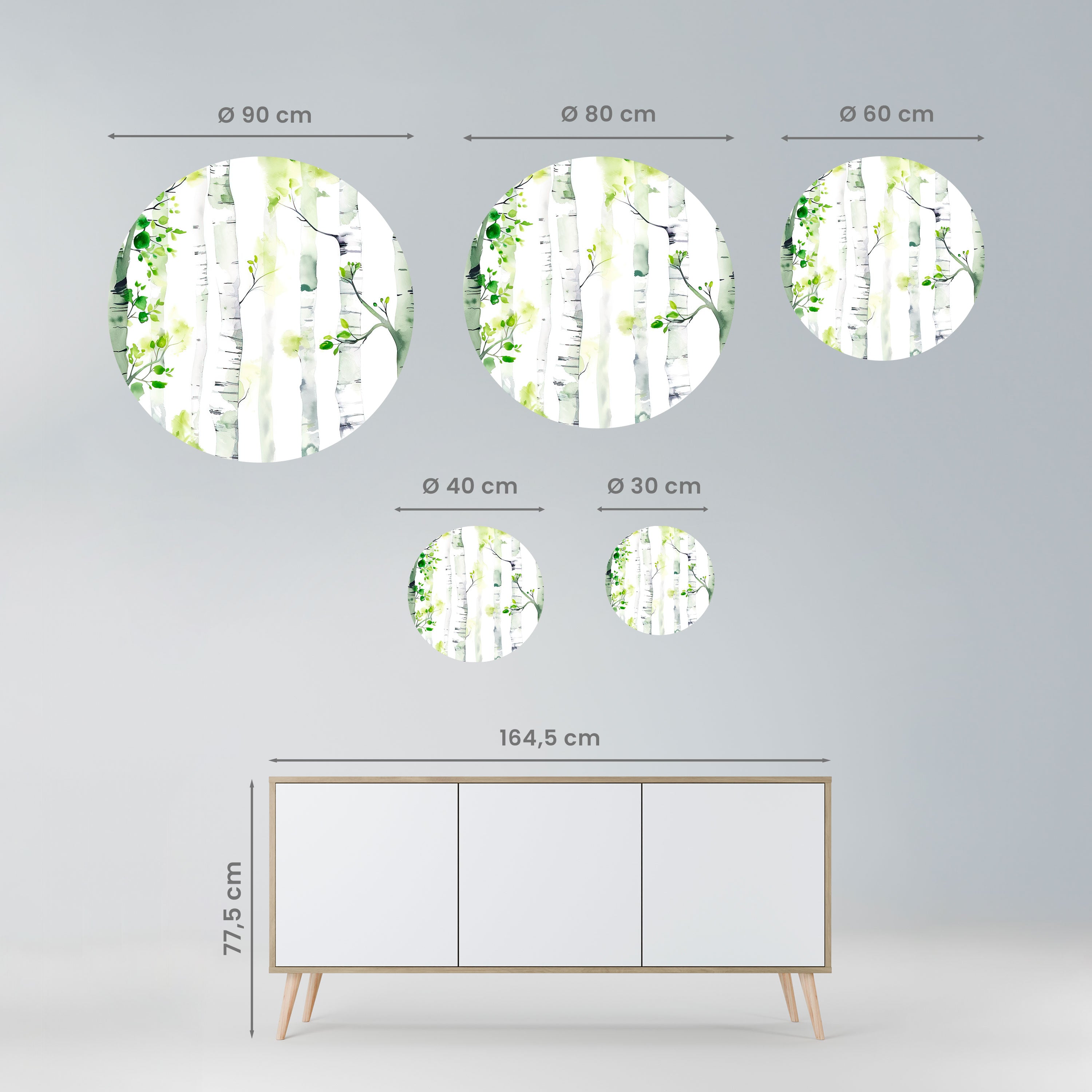 BIRCHY SOLACE Naklejka okrągła