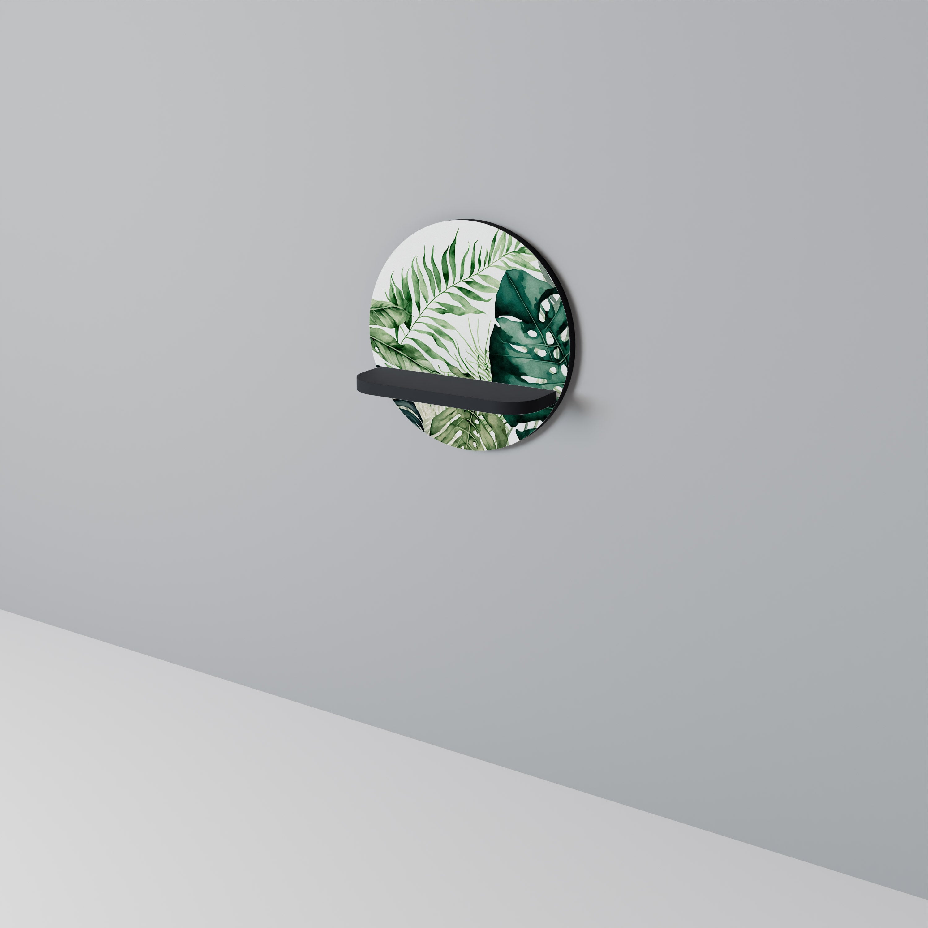 MONSTERA DREAM Półka okrągła Czarna