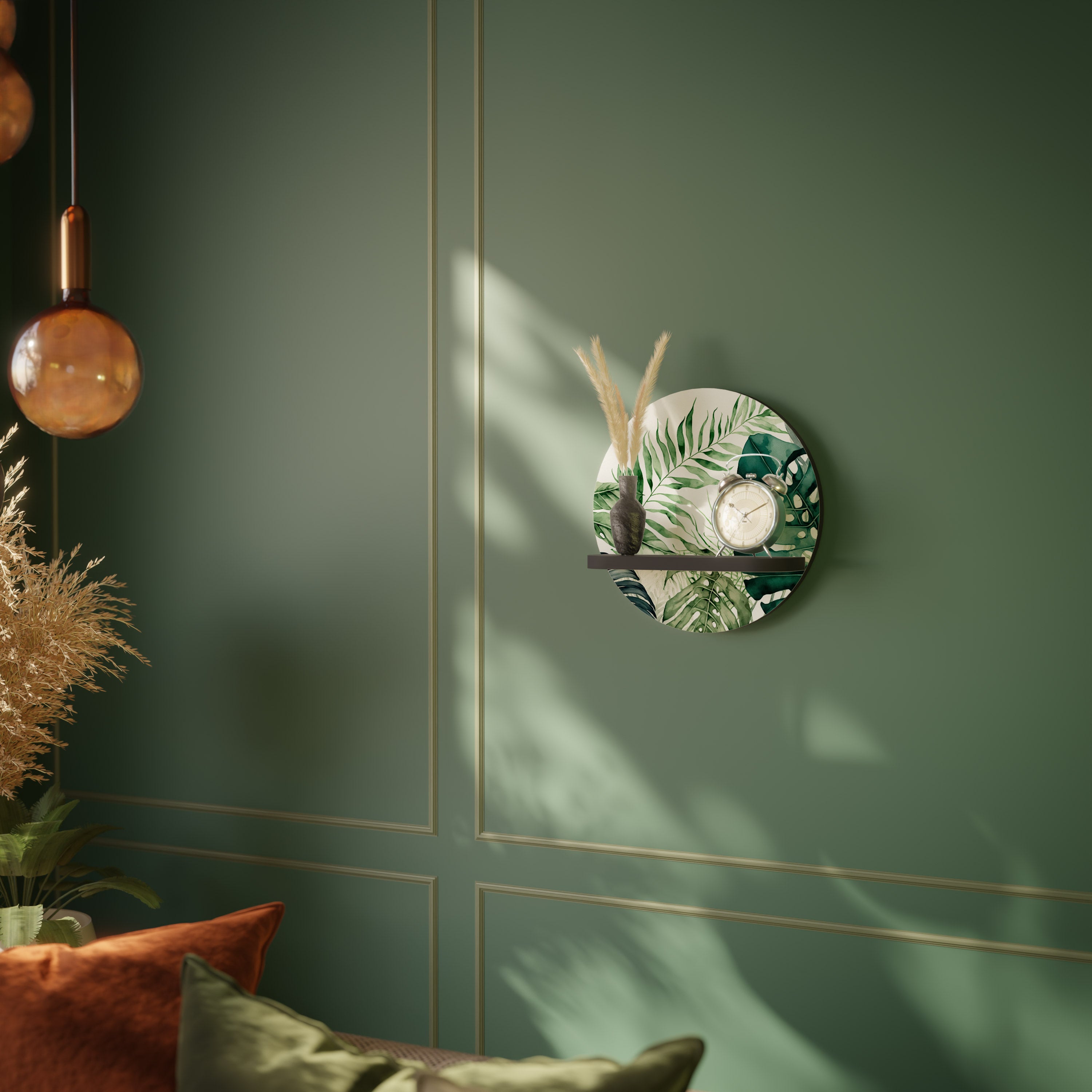 MONSTERA DREAM Półka okrągła Czarna