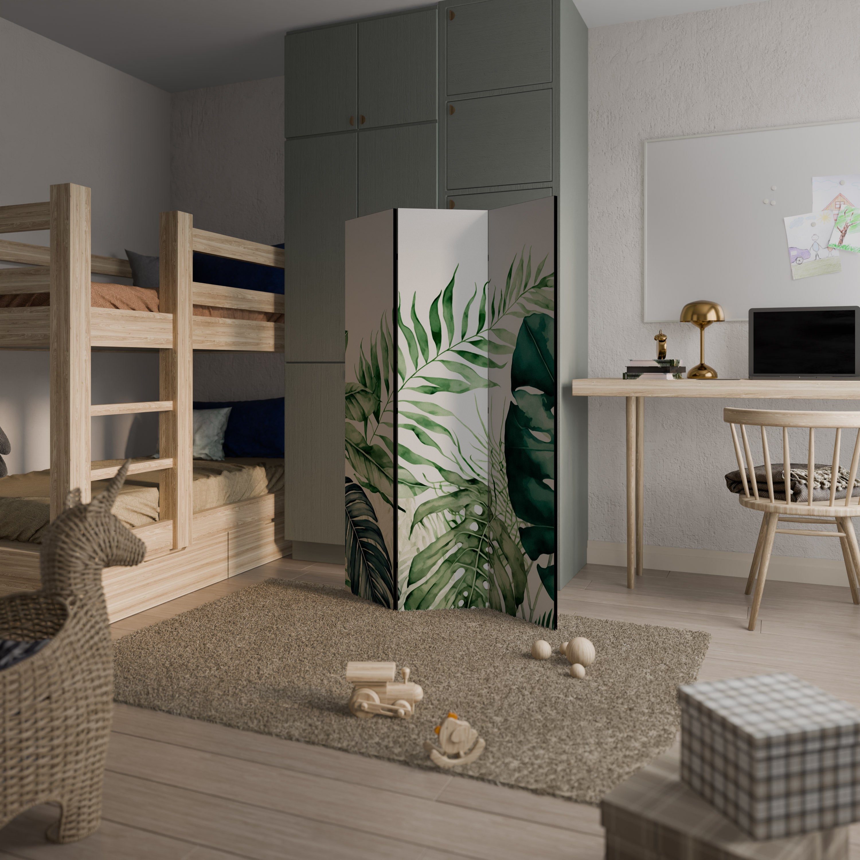 MONSTERA DREAM Dekoracyjny parawan 3-skrzydłowy