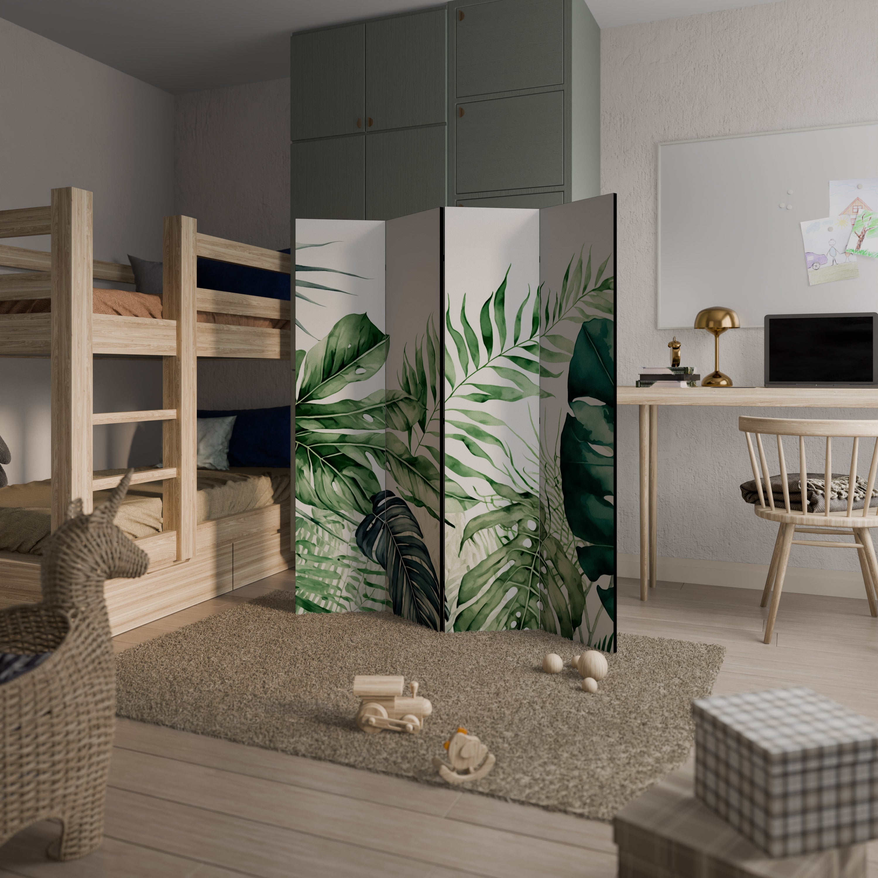 MONSTERA DREAM Dekoracyjny parawan 4-skrzydłowy
