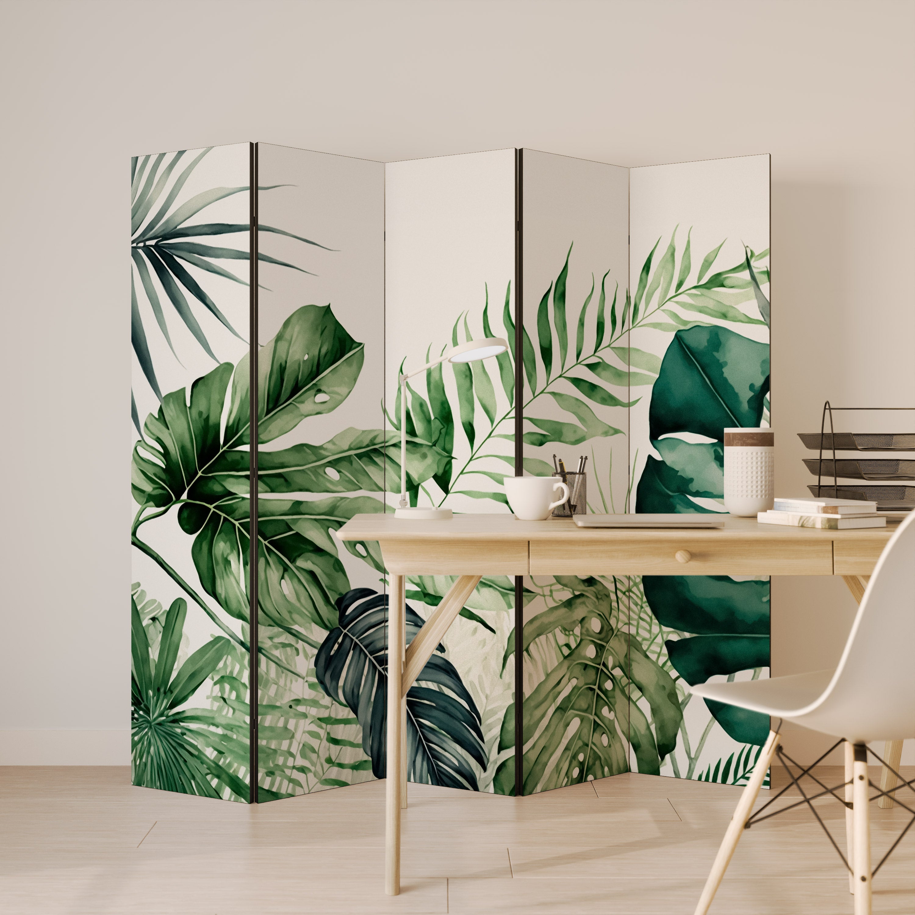 MONSTERA DREAM Dekoracyjny parawan 5-skrzydłowy
