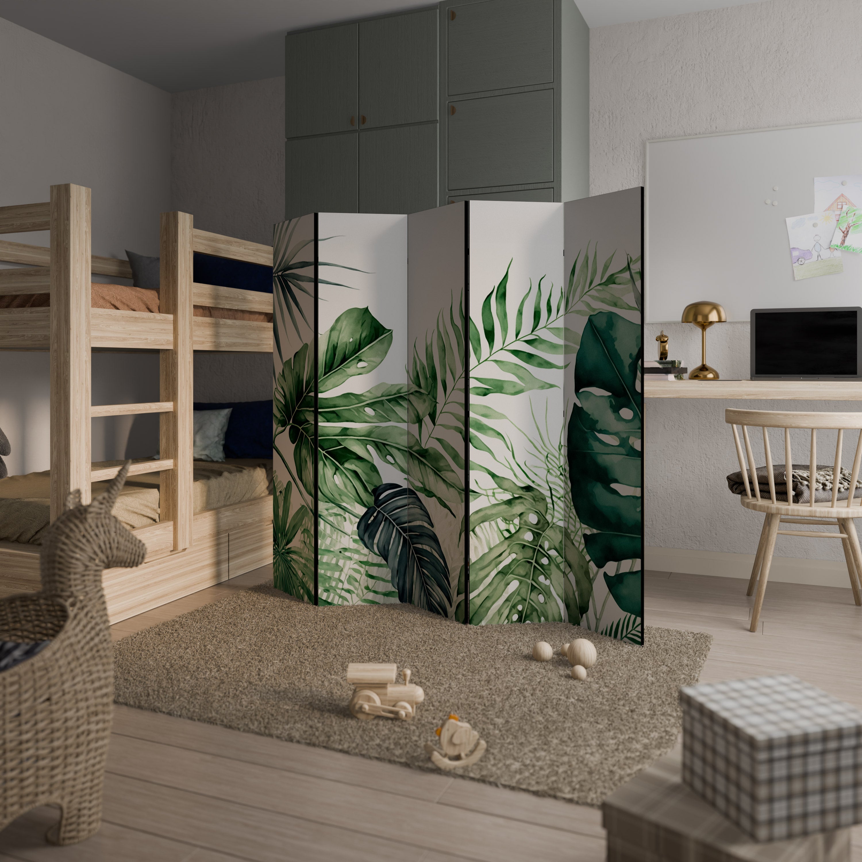 MONSTERA DREAM Dekoracyjny parawan 5-skrzydłowy