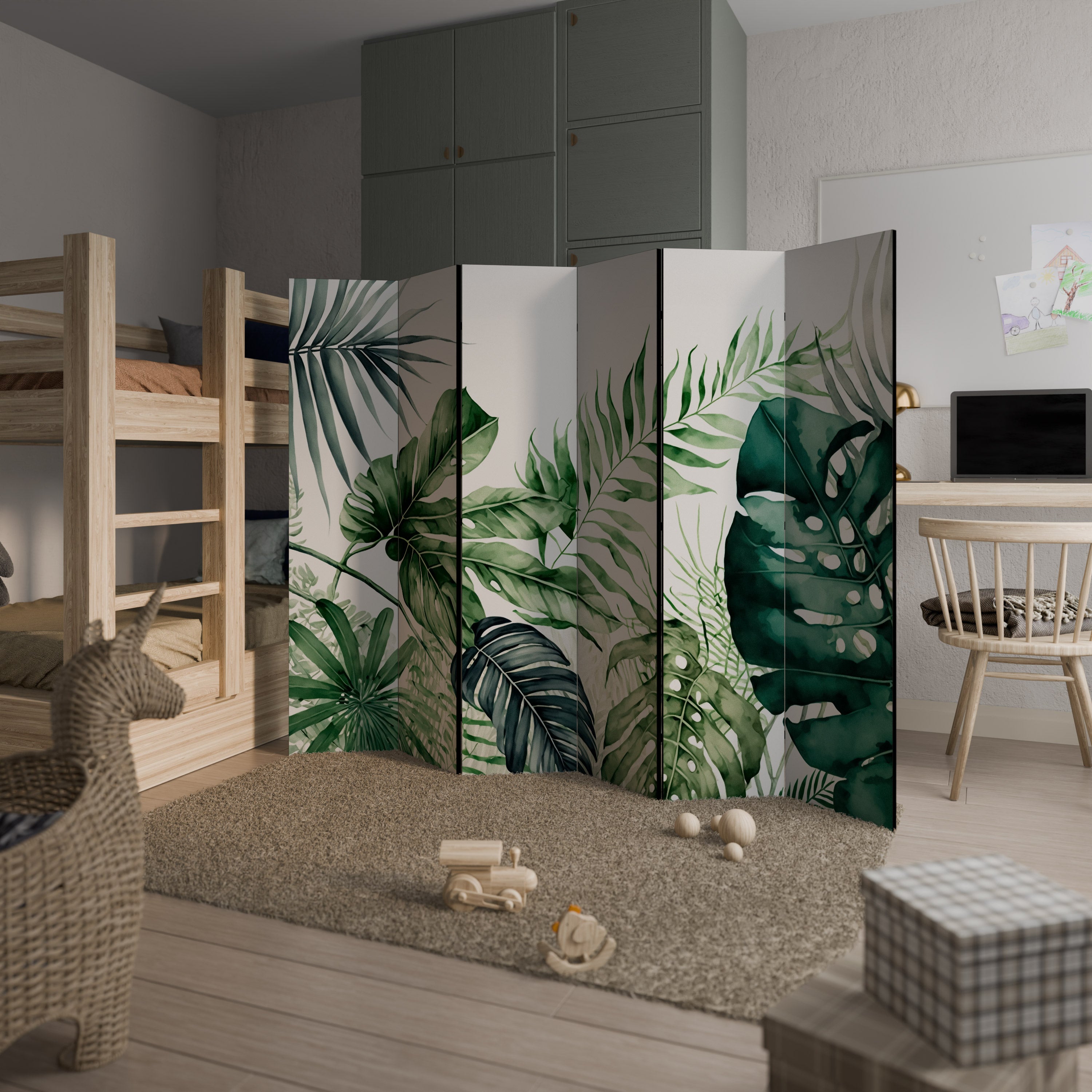 MONSTERA DREAM Dekoracyjny parawan 6-skrzydłowy