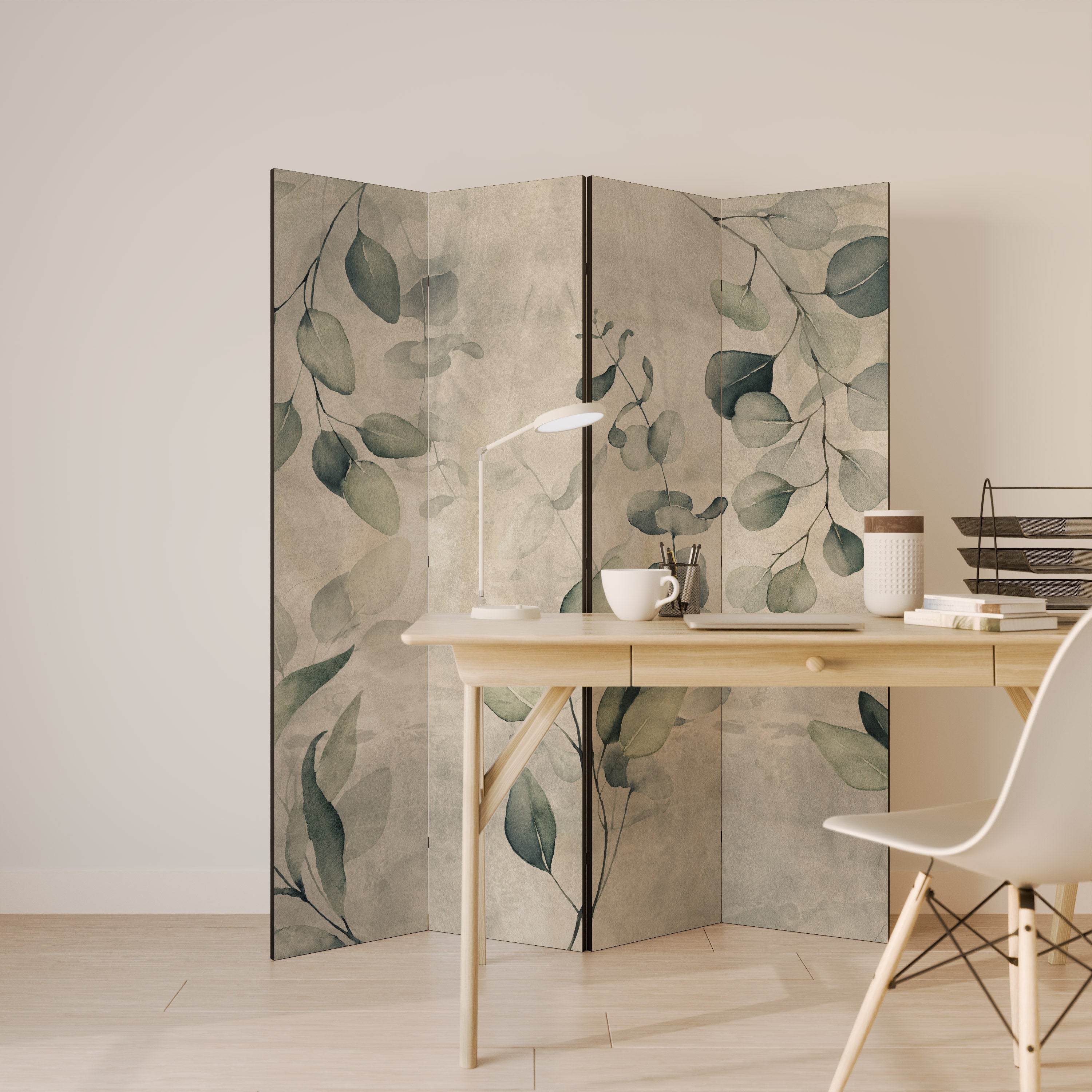 EARTHY TONED ELEGANCE Dekoracyjny parawan 4-skrzydłowy