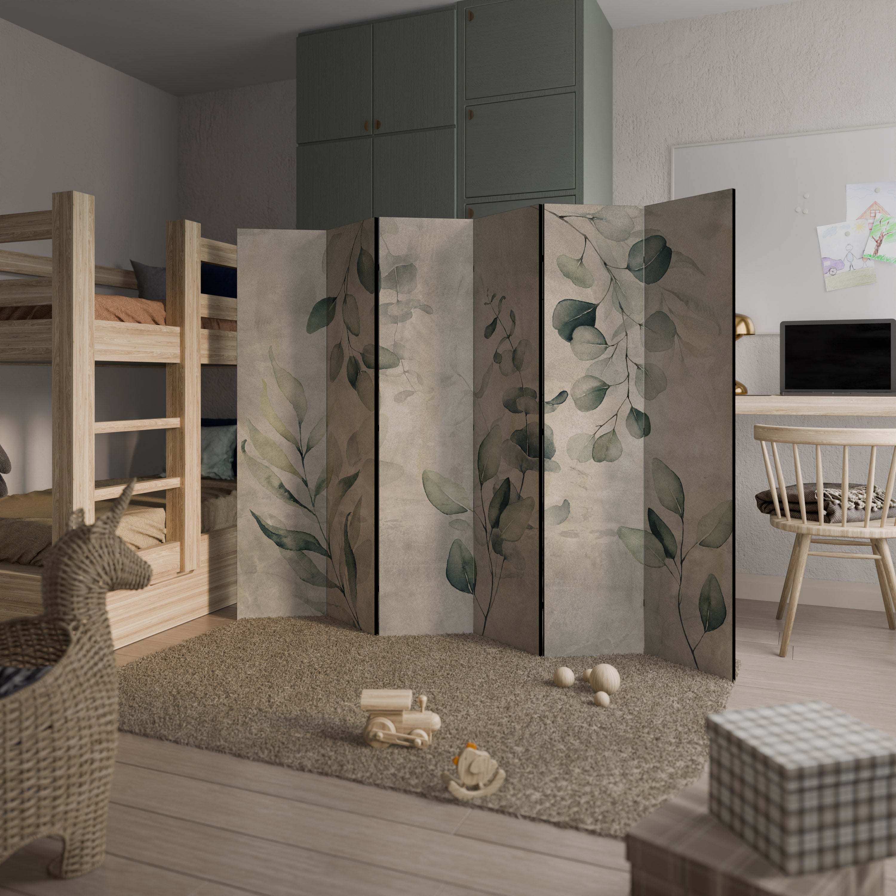 EARTHY TONED ELEGANCE Dekoracyjny parawan 6-skrzydłowy