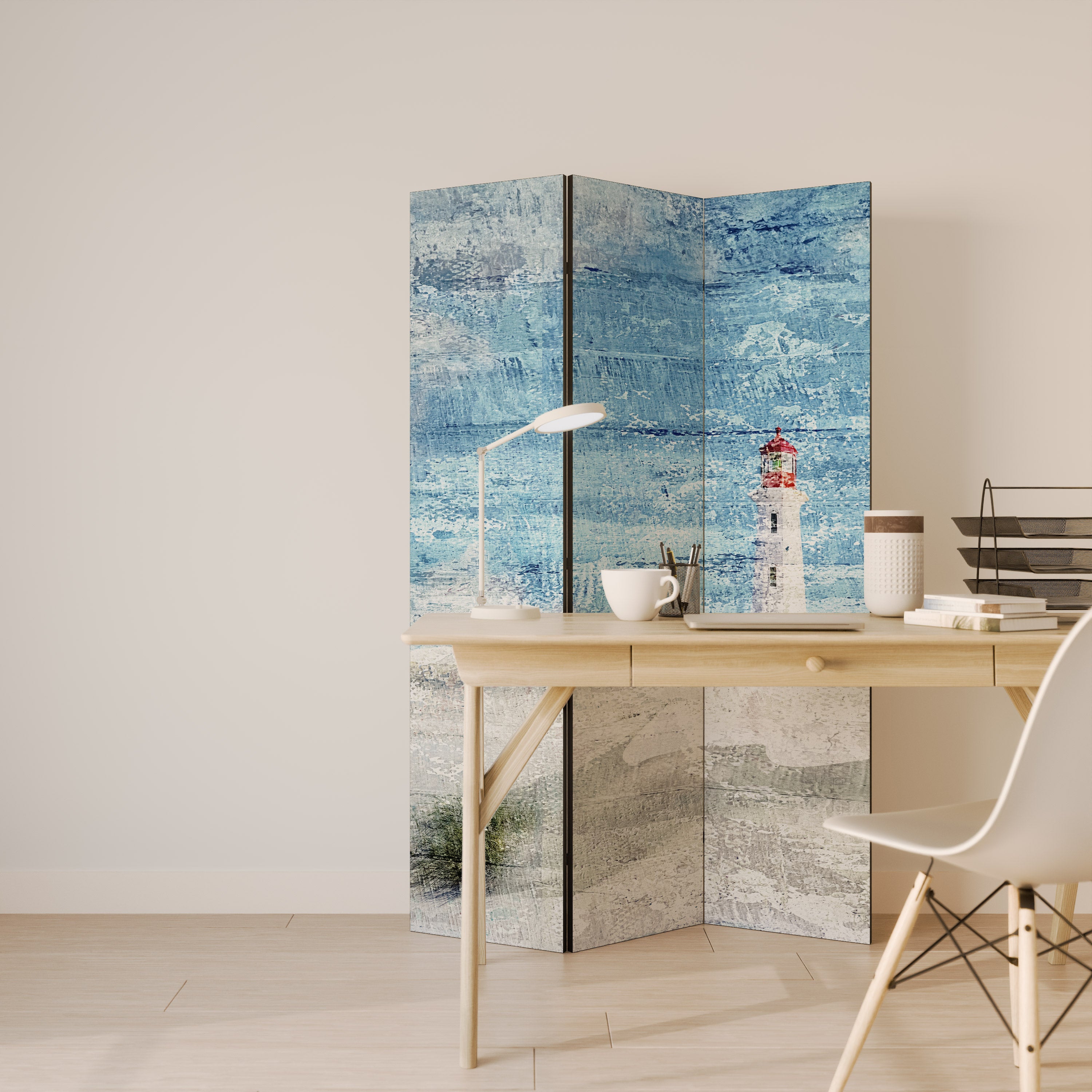 LIGHTHOUSE IN TRANQUILITY Dekoracyjny parawan 3-skrzydłowy
