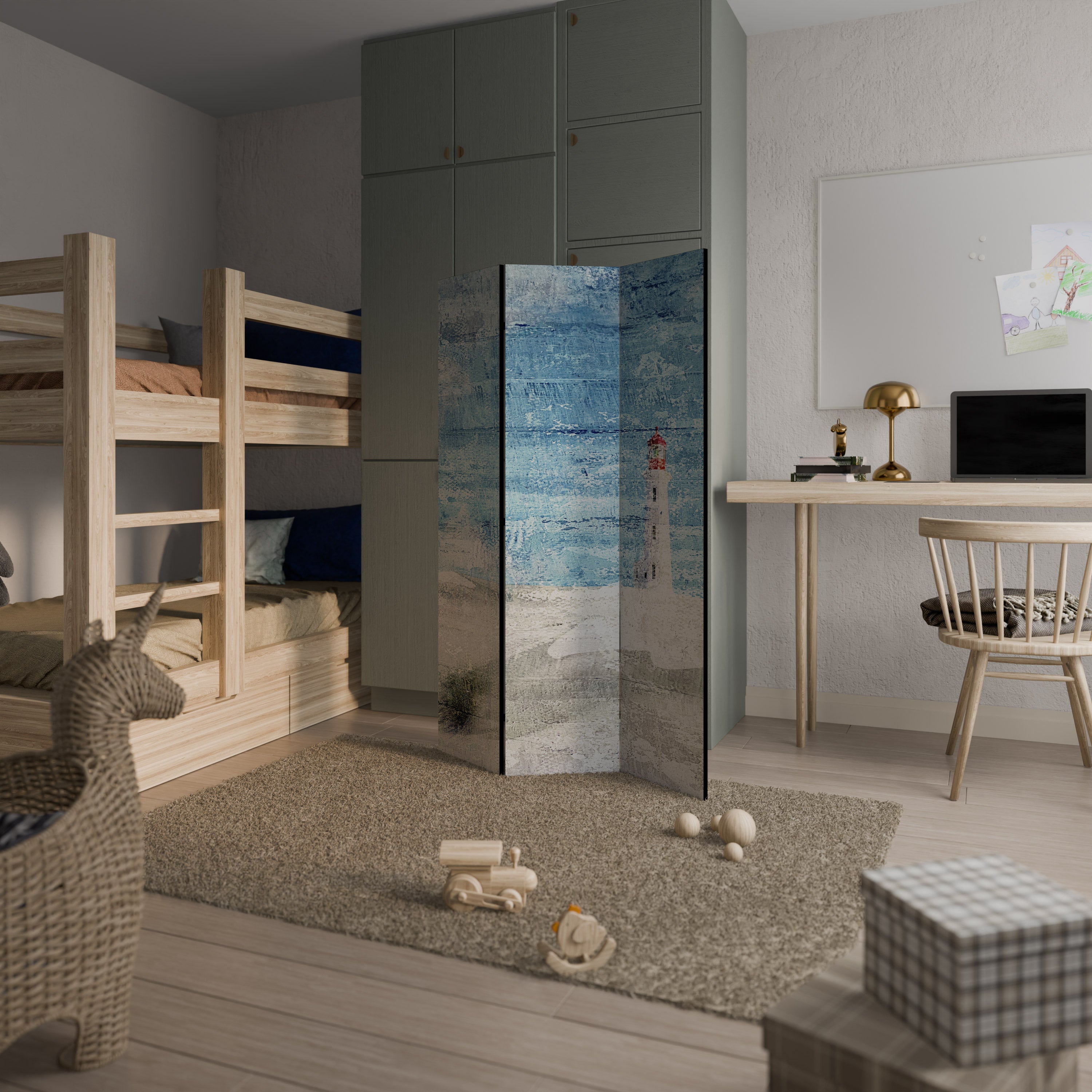 LIGHTHOUSE IN TRANQUILITY Dekoracyjny parawan 3-skrzydłowy