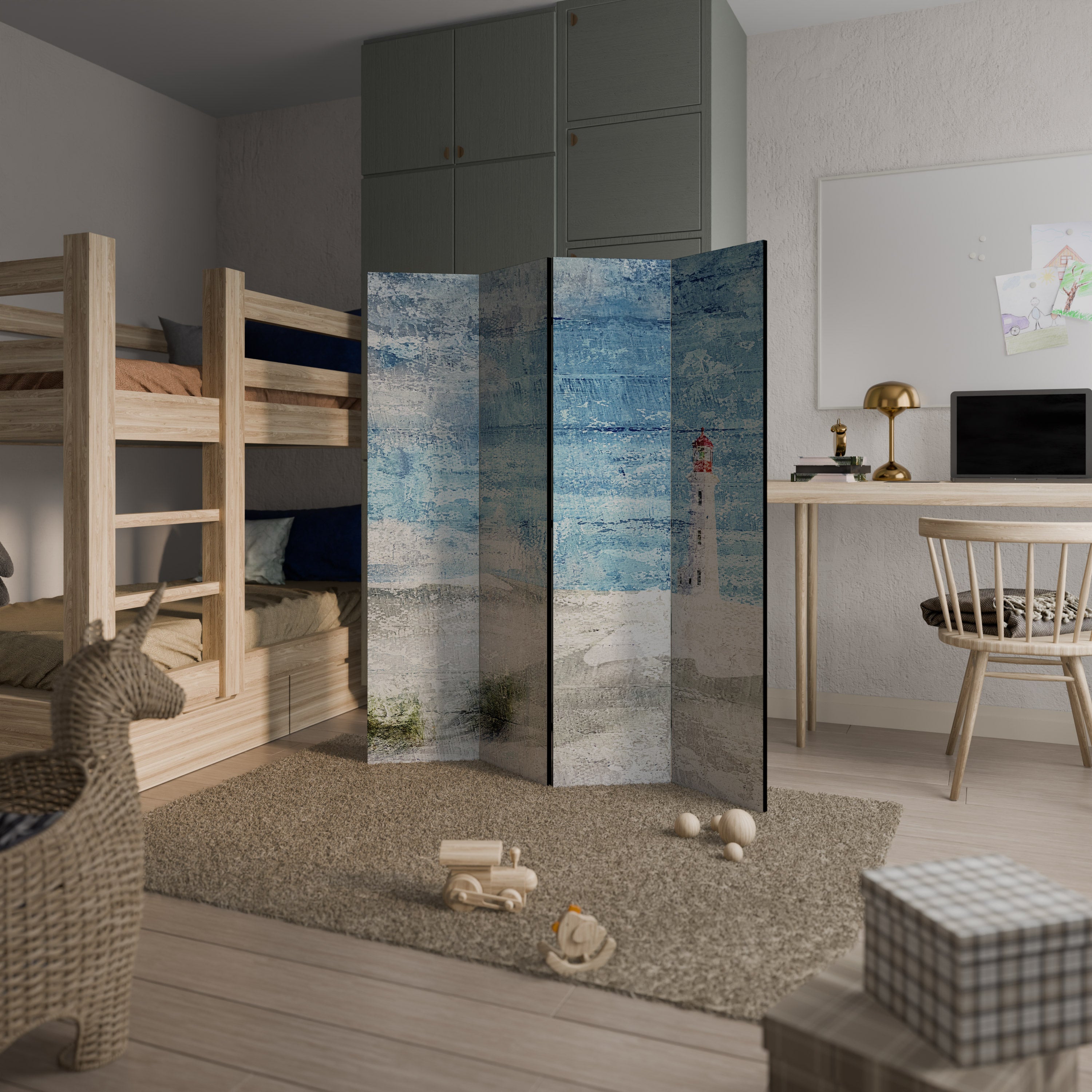 LIGHTHOUSE IN TRANQUILITY Dekoracyjny parawan 4-skrzydłowy