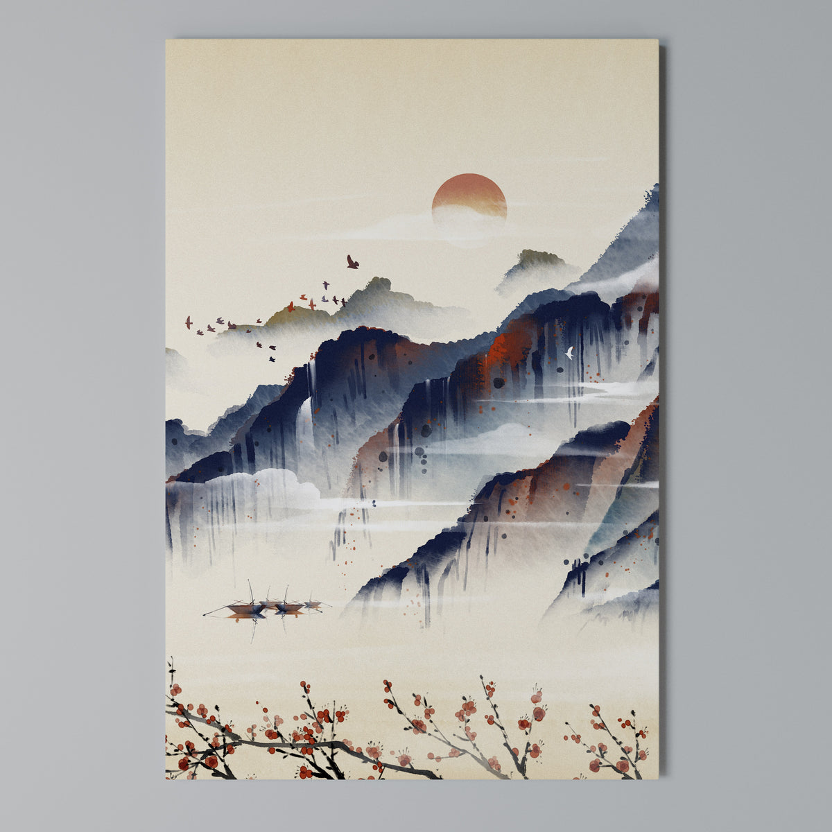 JAPANESE LANDSCAPE Pionowy obraz na płótnie