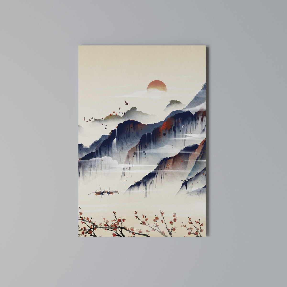 JAPANESE LANDSCAPE Pionowy obraz na płótnie