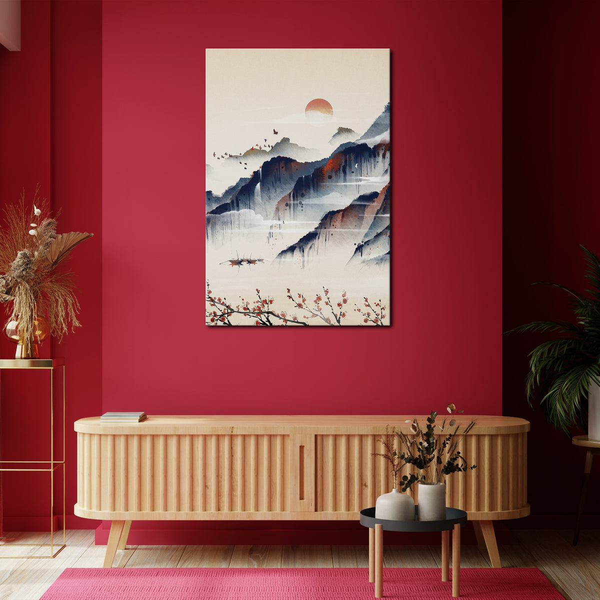JAPANESE LANDSCAPE Pionowy obraz na płótnie