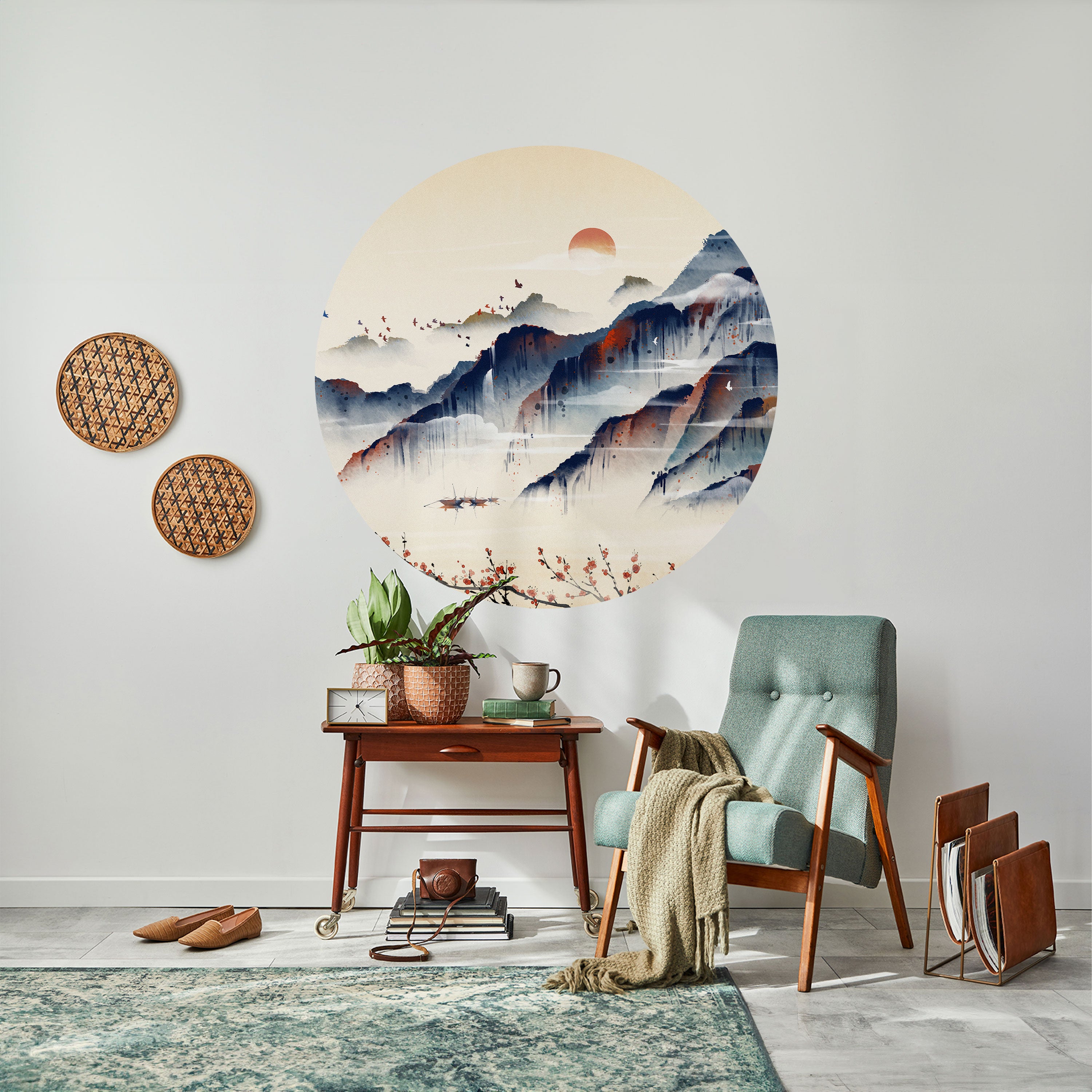 JAPANESE LANDSCAPE Naklejka okrągła