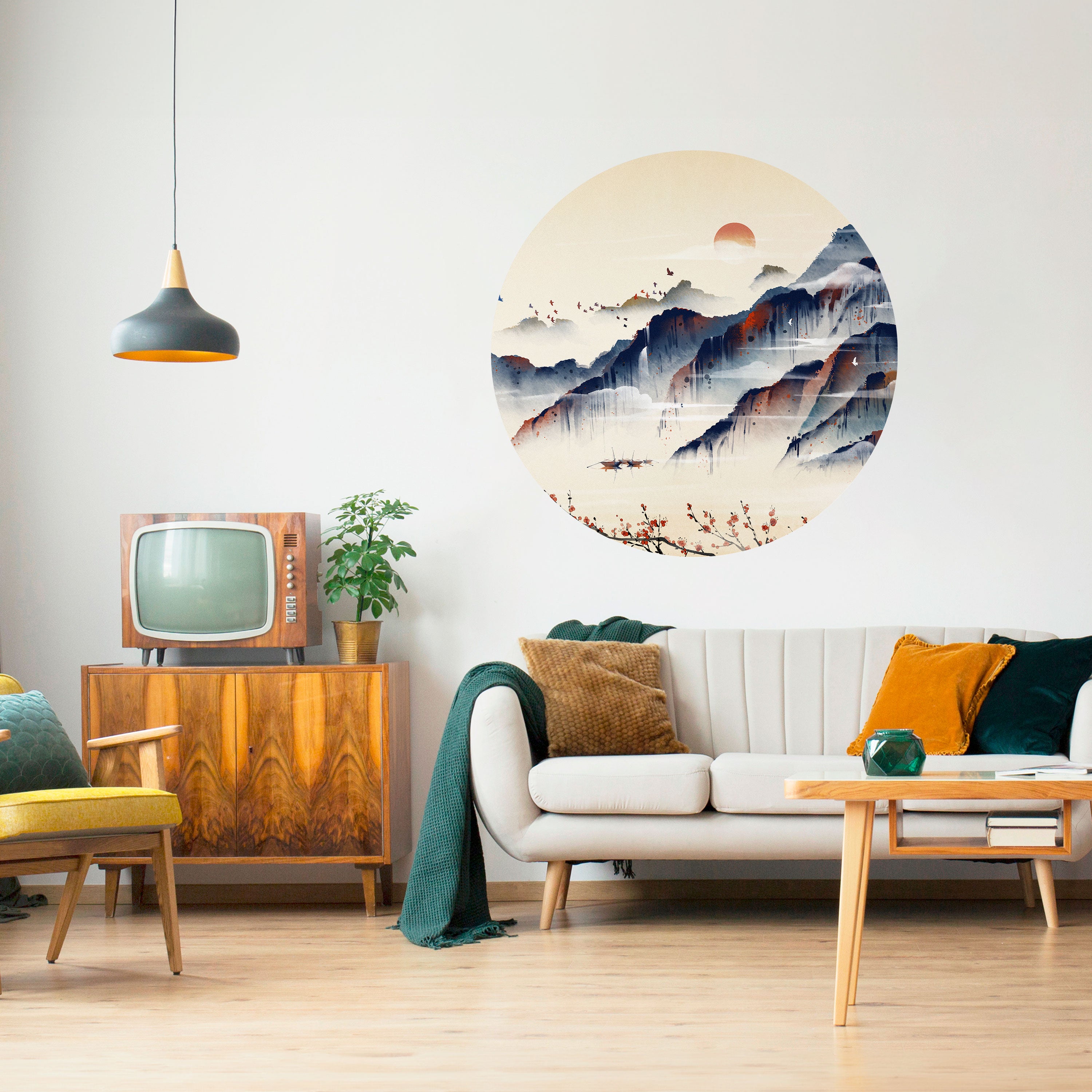 JAPANESE LANDSCAPE Naklejka okrągła