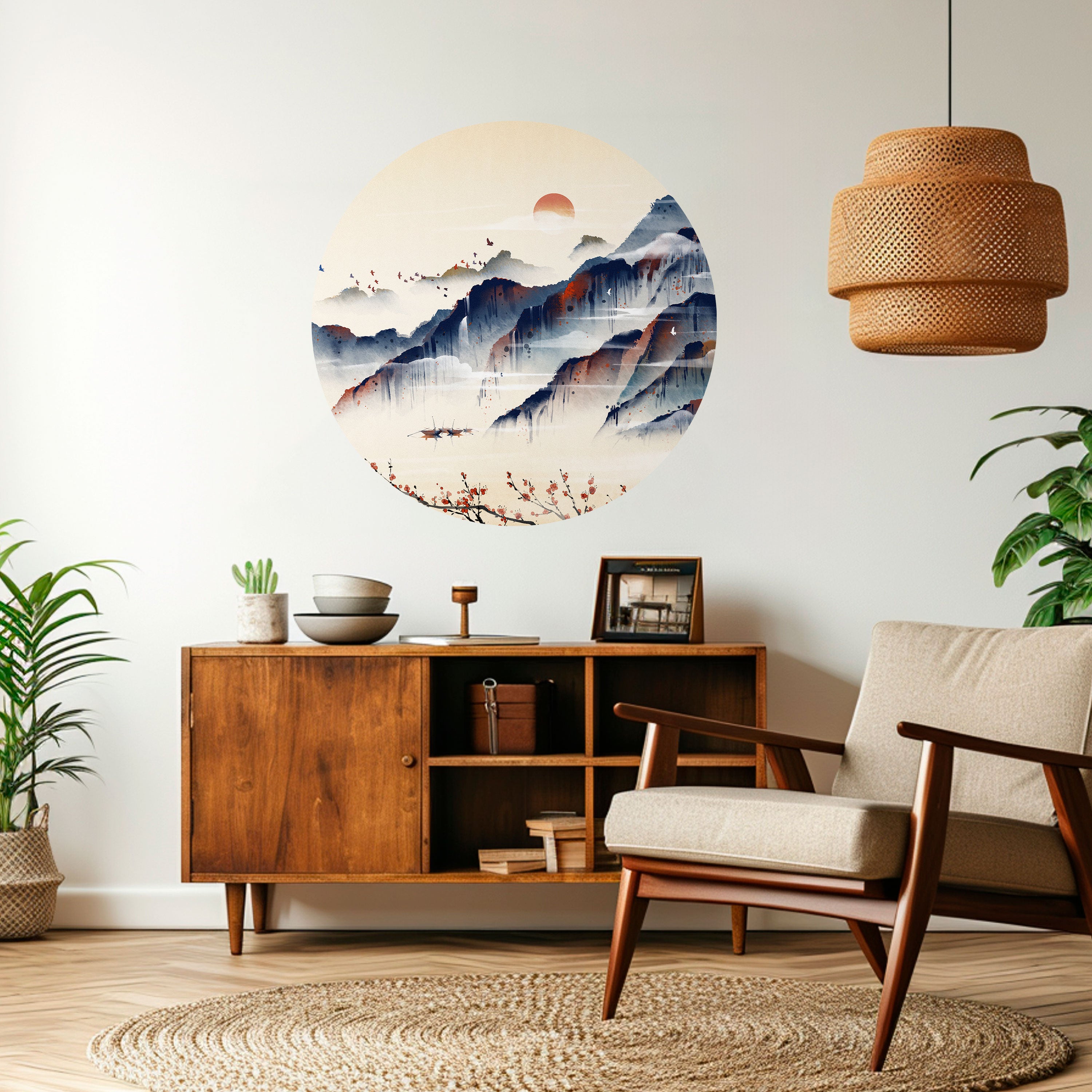 JAPANESE LANDSCAPE Naklejka okrągła